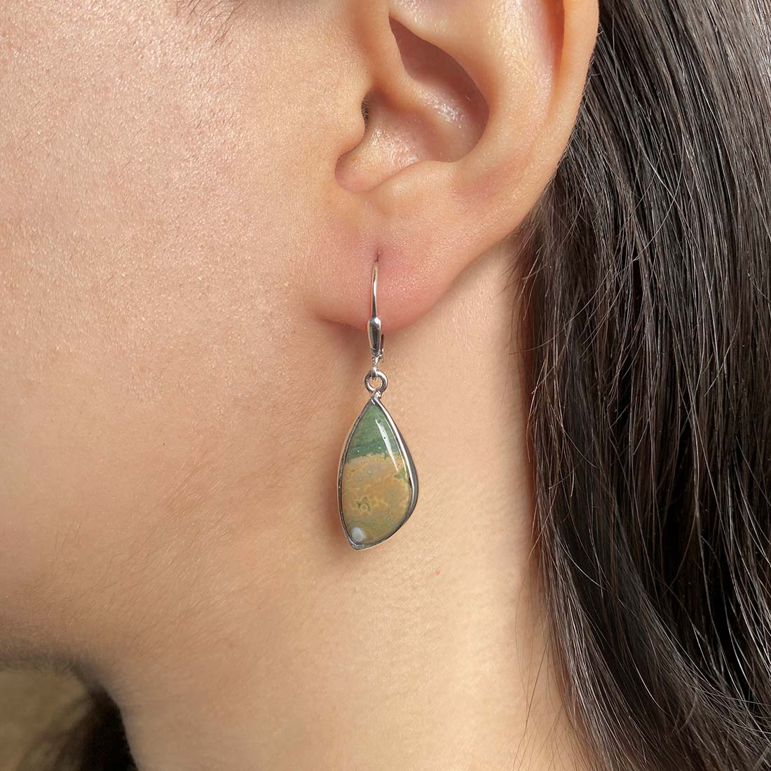 Premium Ocean Jasper Statement Earrings - OCJ-E-6