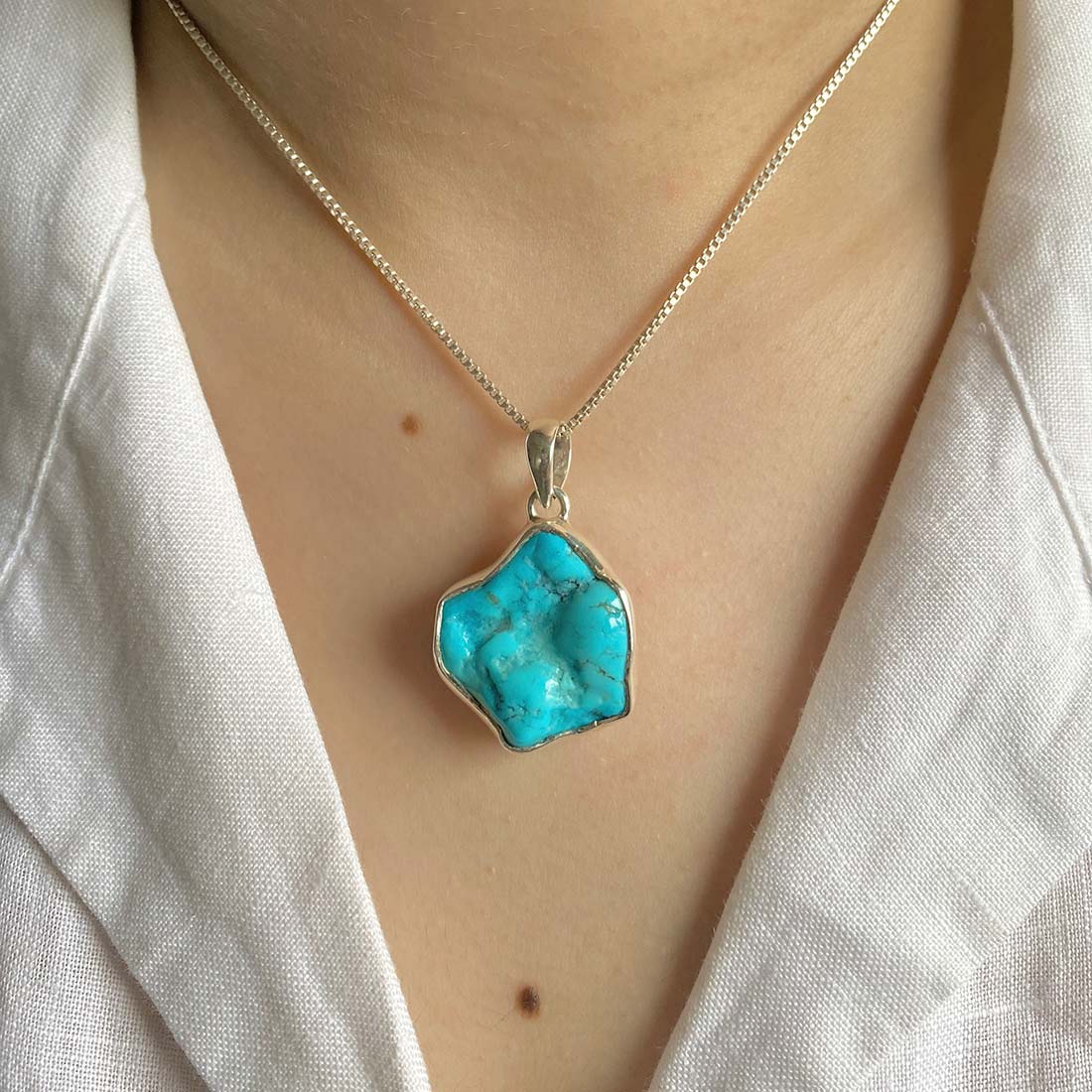 Premium Turquoise Rough Pendant - Authentic Sagacia Jewelry (TRQ-P-62)