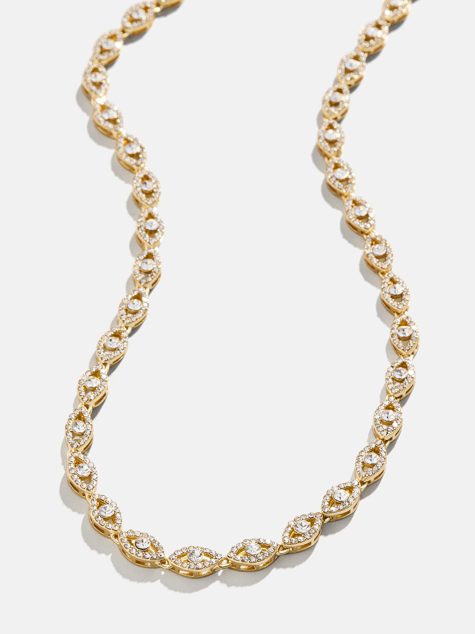 Premium Evil Eye Tennis Necklace - Gold/Pavé