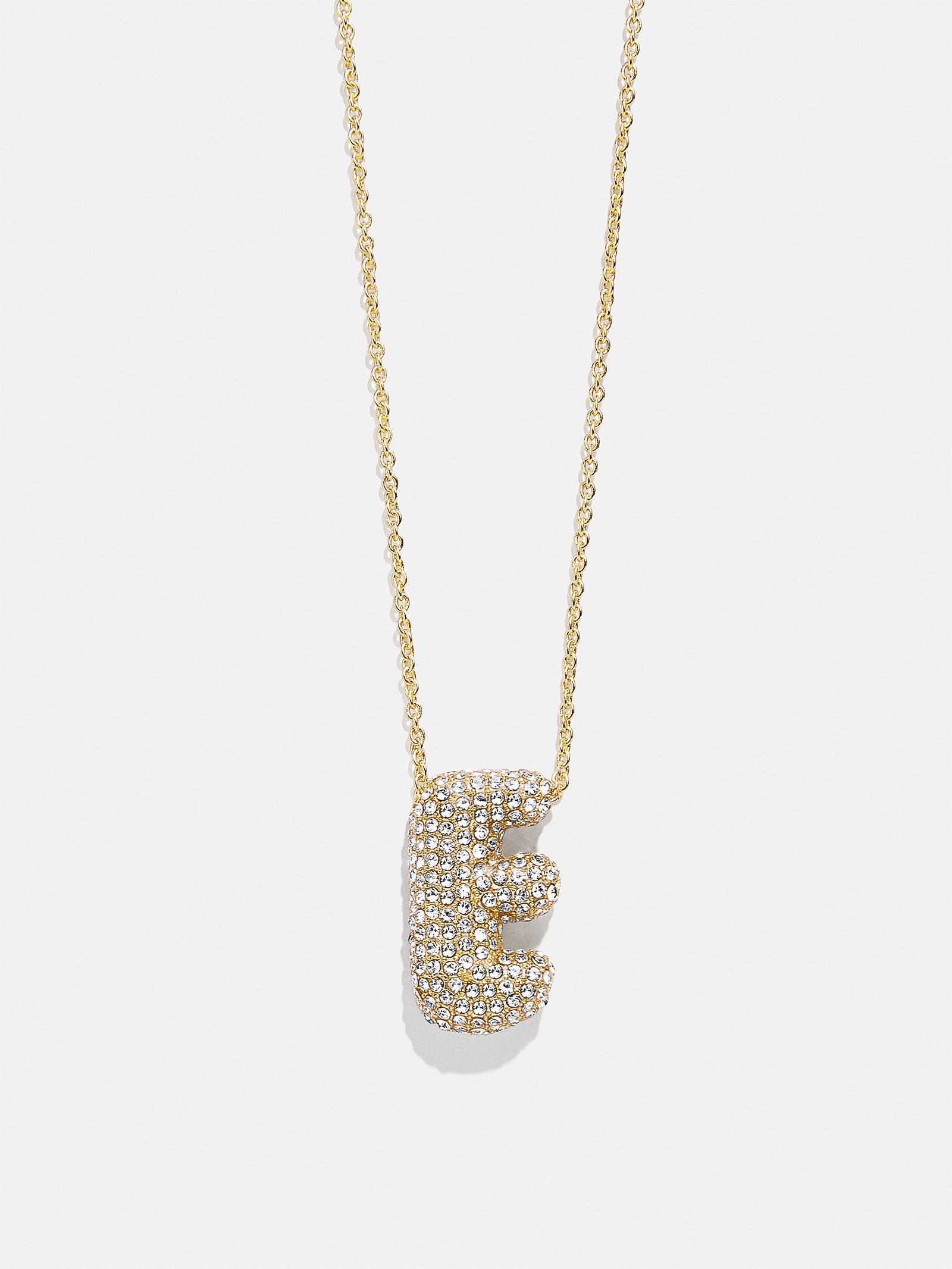 Premium Kids' Bubble Initial Necklace - Gold/Pavé