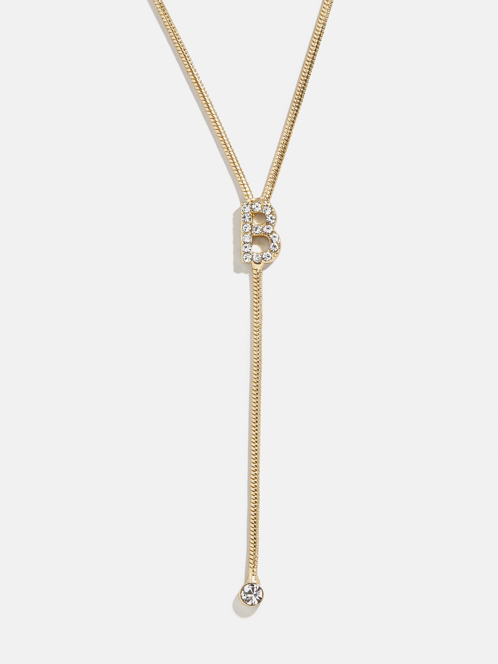 Premium Pavé Initial Y-Chain Necklace - Gold Elegance