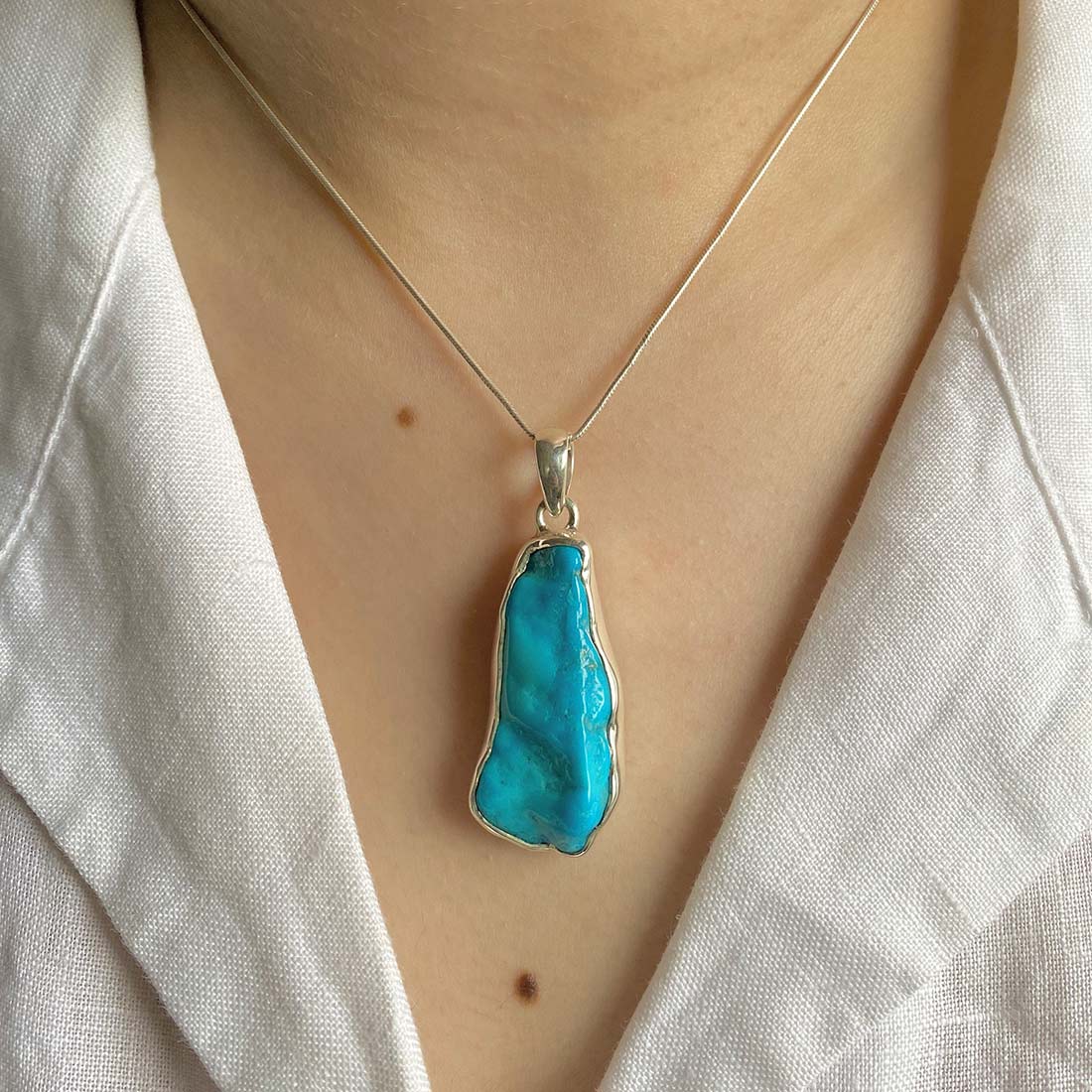 Premium Turquoise Rough Pendant - Authentic Sagacia Jewelry (TRQ-P-73)