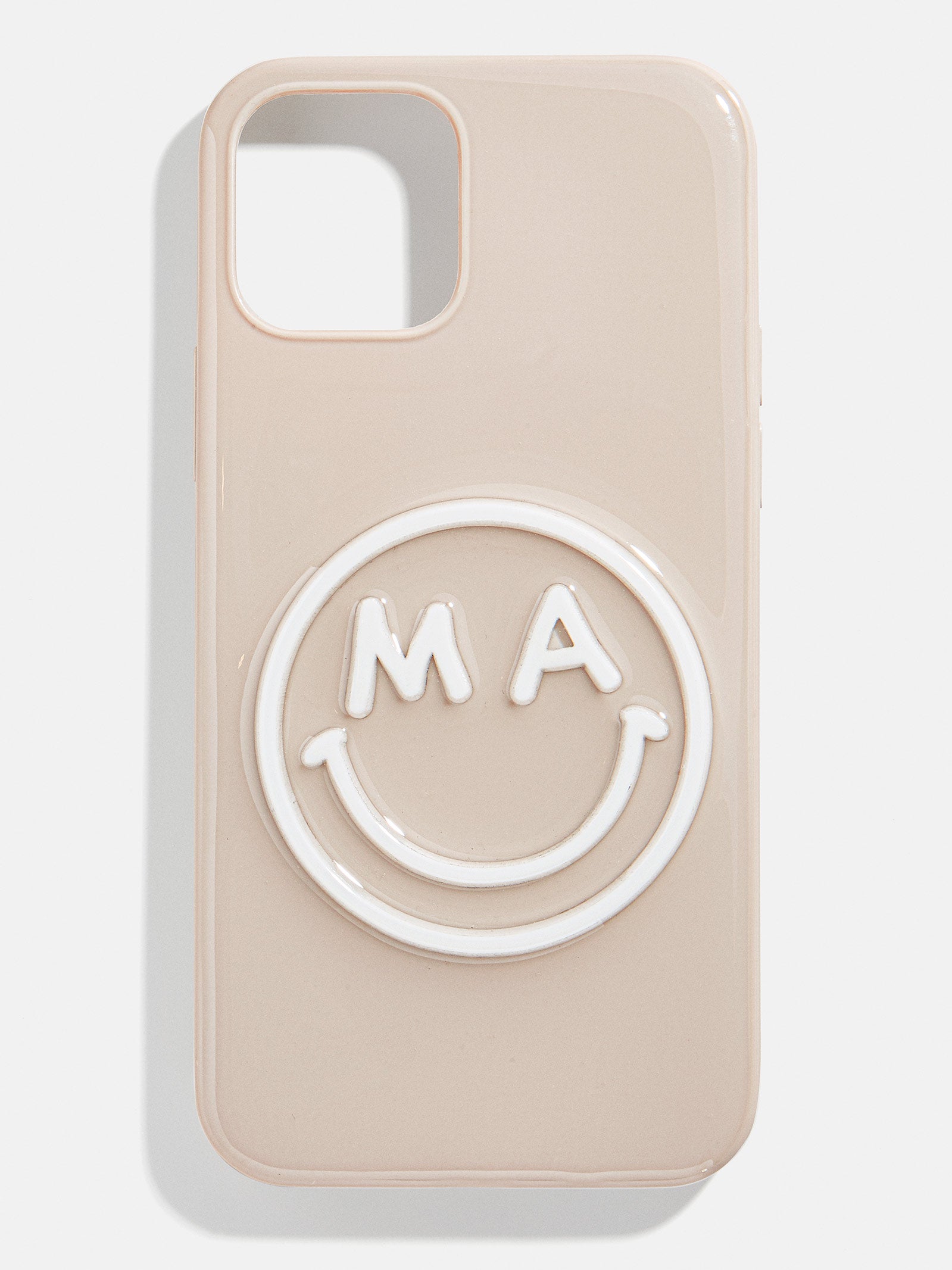 Premium Custom iPhone Case - Beige & White | Personalized Protection