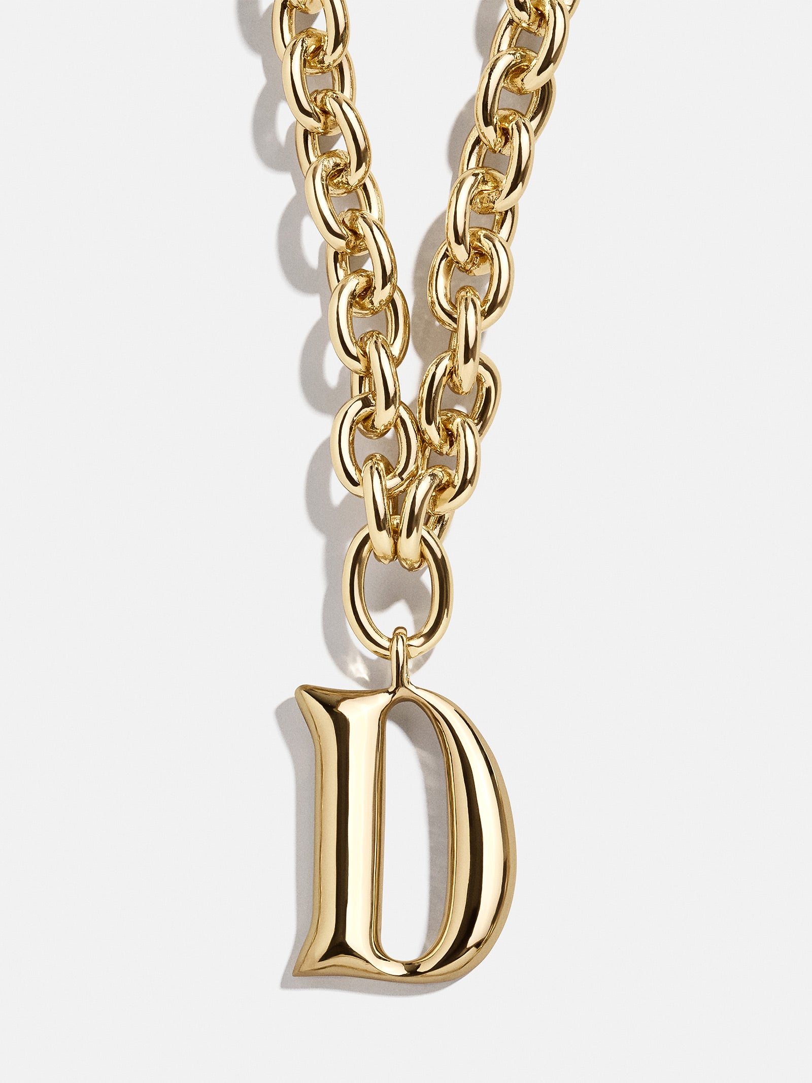 Premium Chunky Charm Initial Necklace - Gold