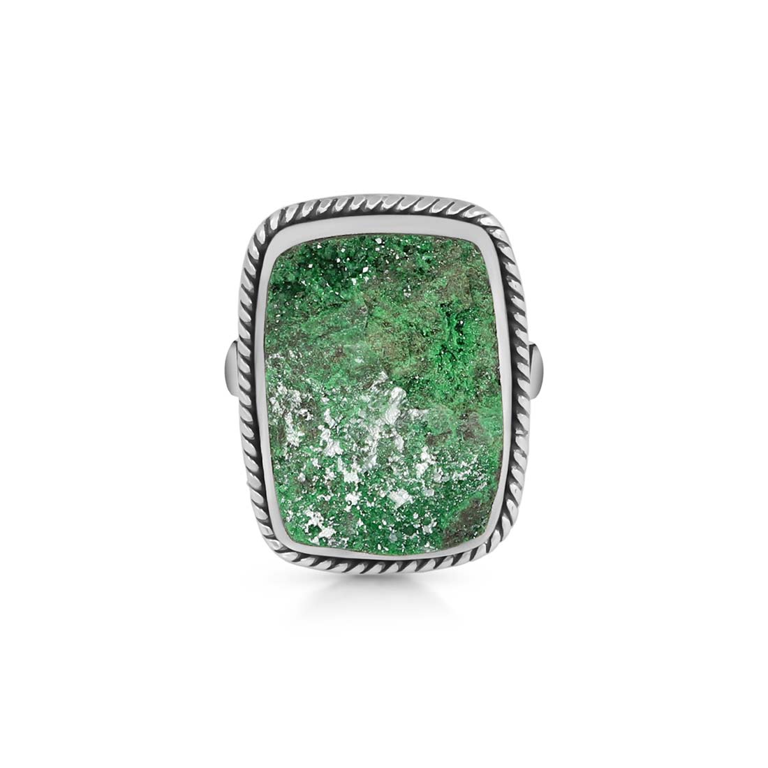 Premium Uvarovite Druzy Adjustable Ring - Ultimate Elegance (UVR-R-26)