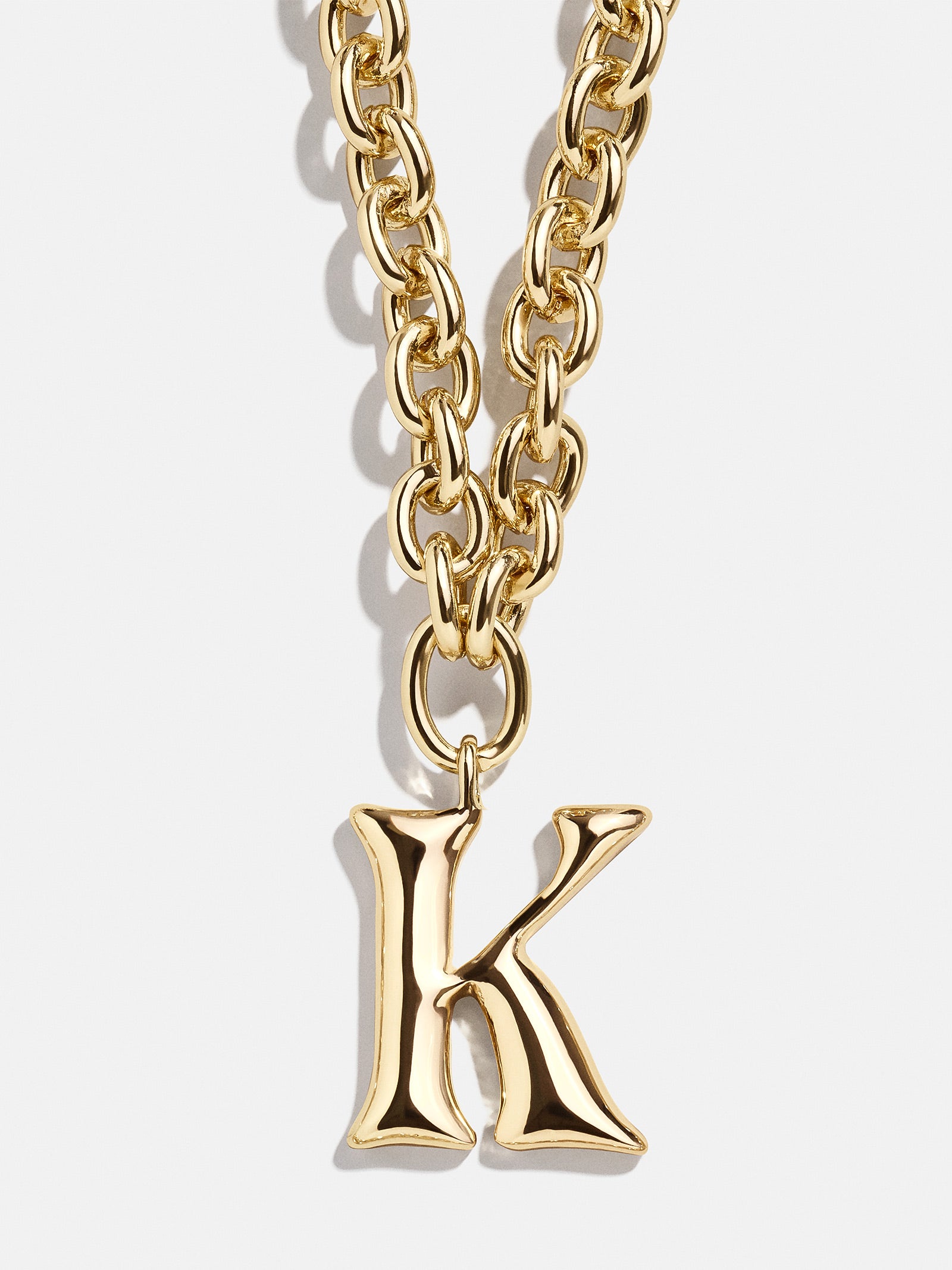 Premium Chunky Charm Initial Necklace - Gold