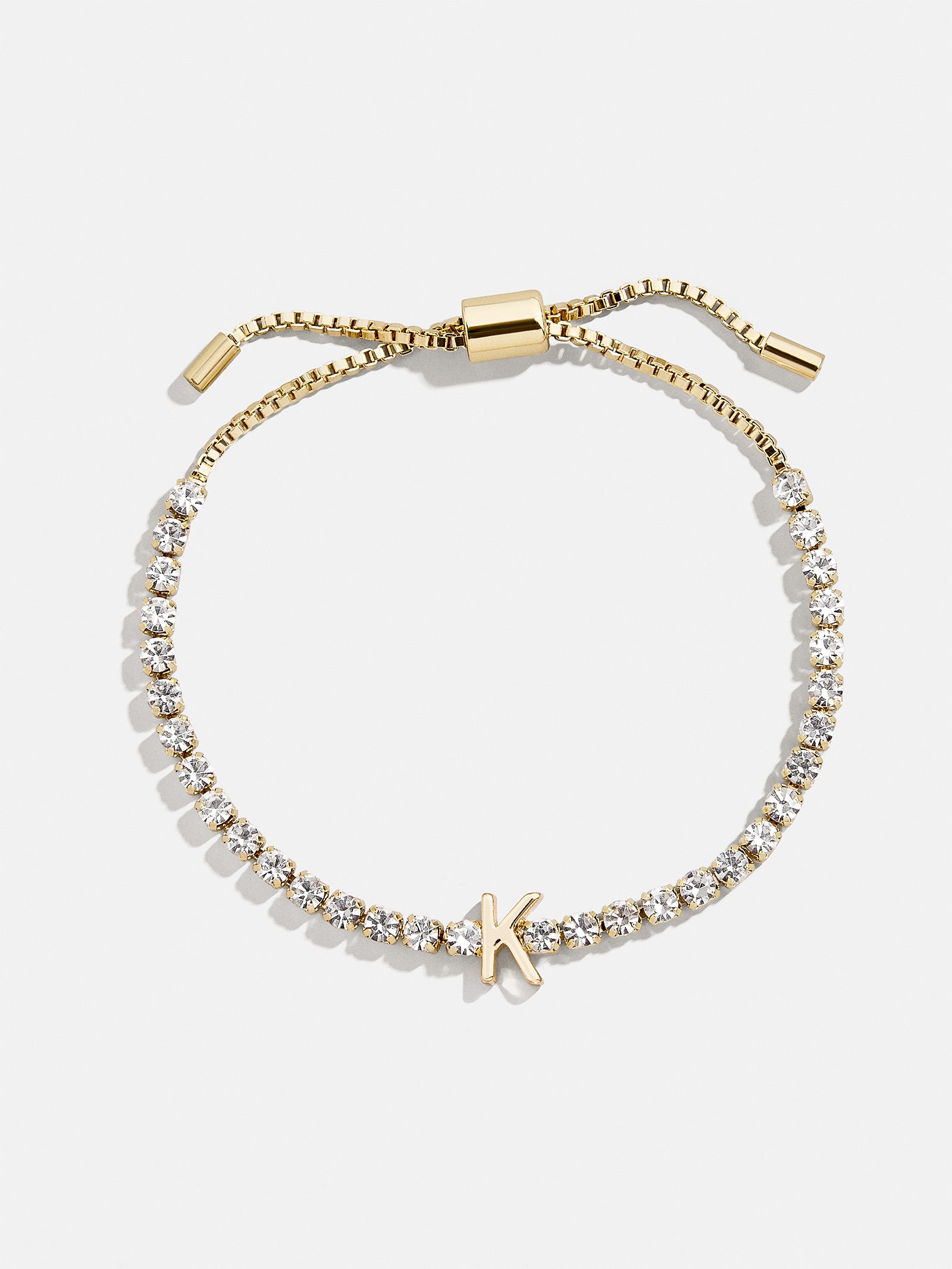 Premium Lyanna Initial Tennis Bracelet - Gold/Pavé