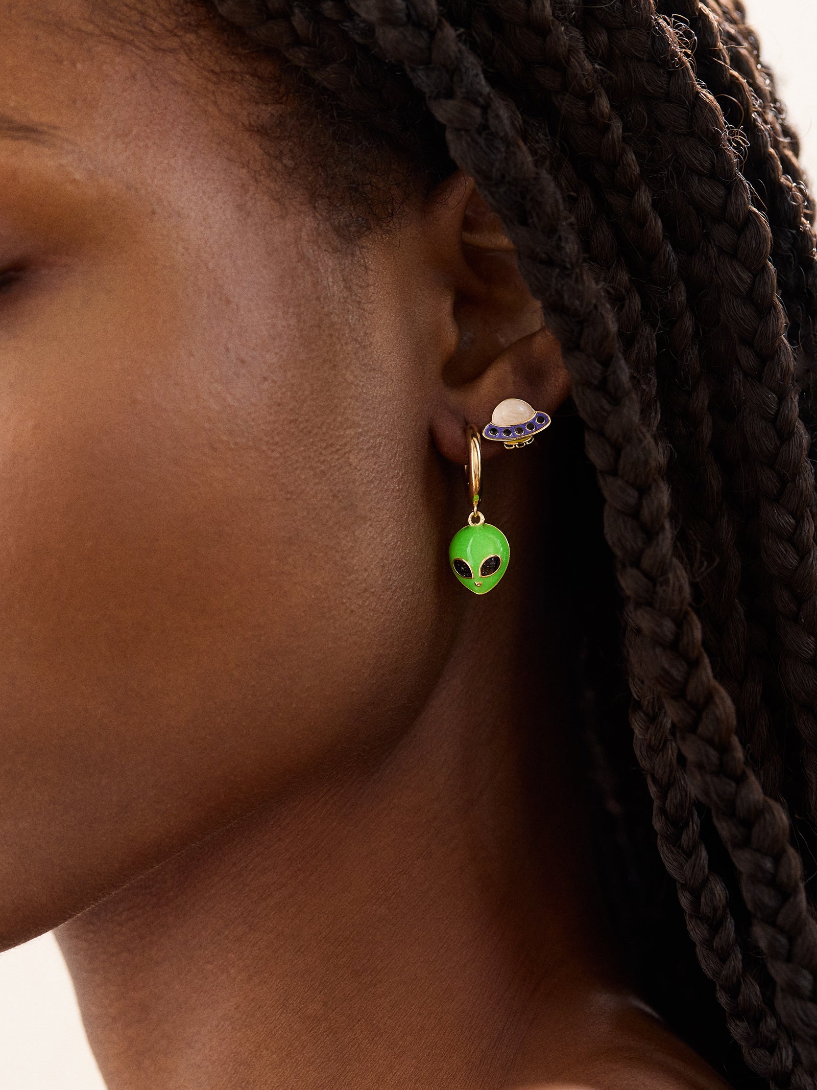 Ultimate Spaced Out Earring Set - Fluorescent Green & White