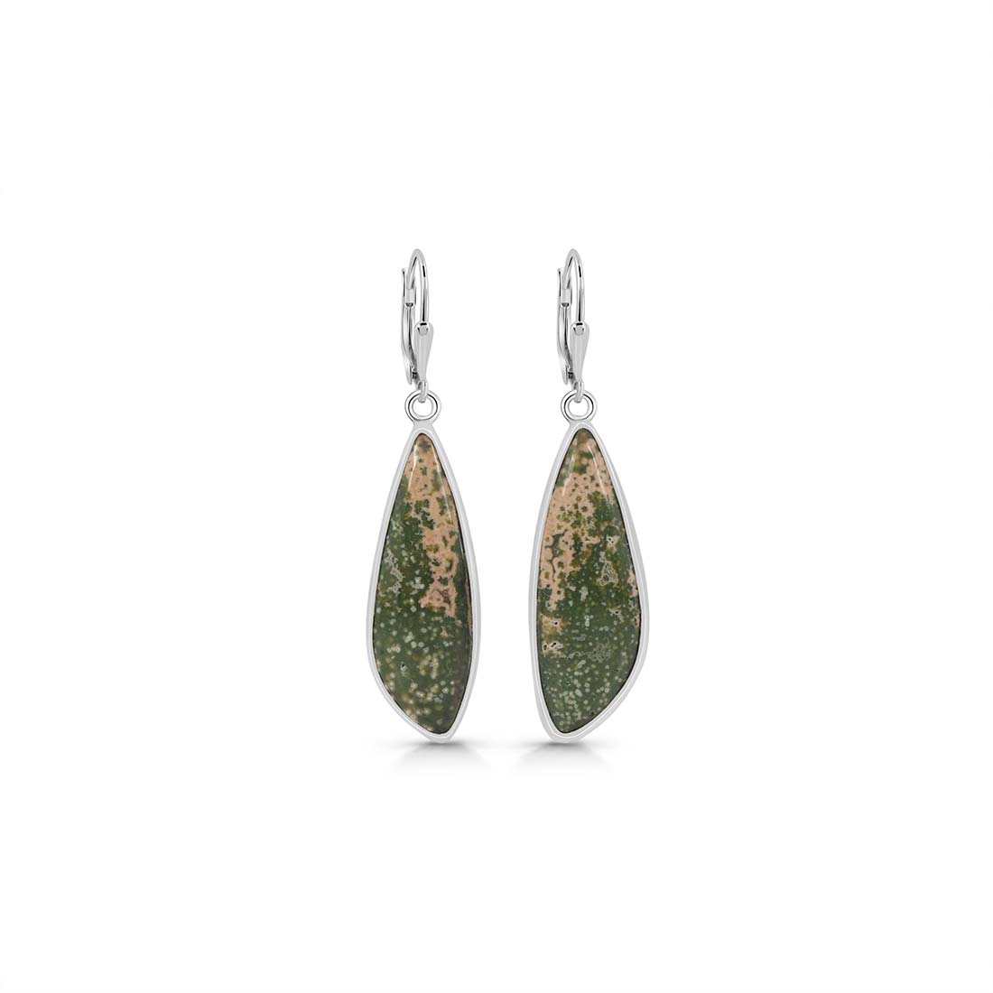 Premium Ocean Jasper Statement Earrings - Sagacia Jewelry (OCJ-E-24)