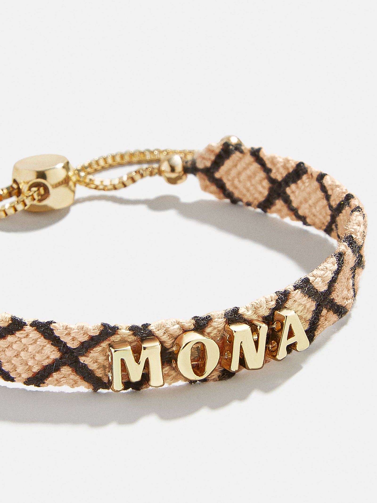 Premium Personalized Woven Friendship Bracelet - Neutral Criss Cross Design