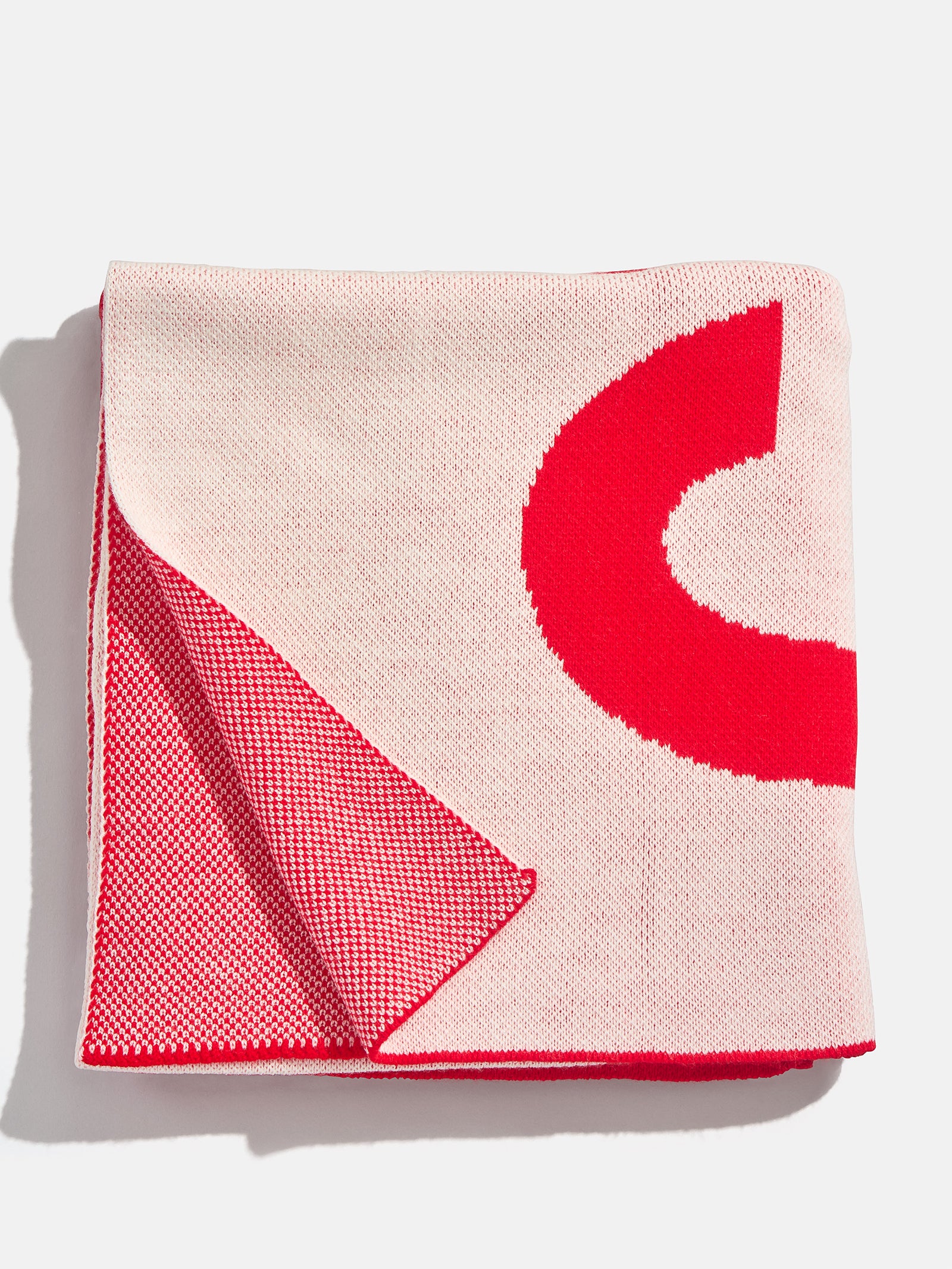 Premium Custom Knit Blanket - Bright Red & White