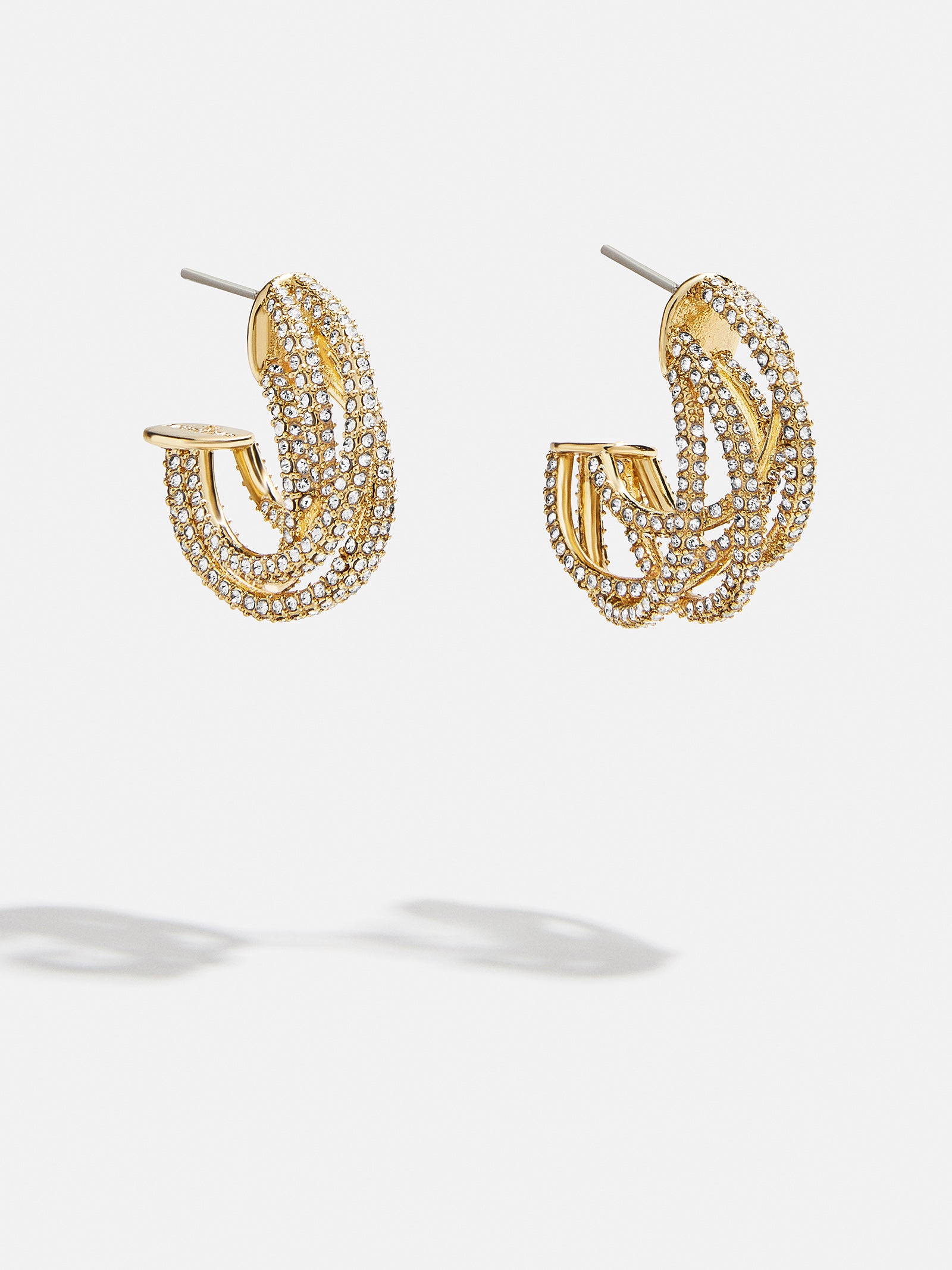 Premium Addison Hoop Earrings - Gold with Pavé Stones