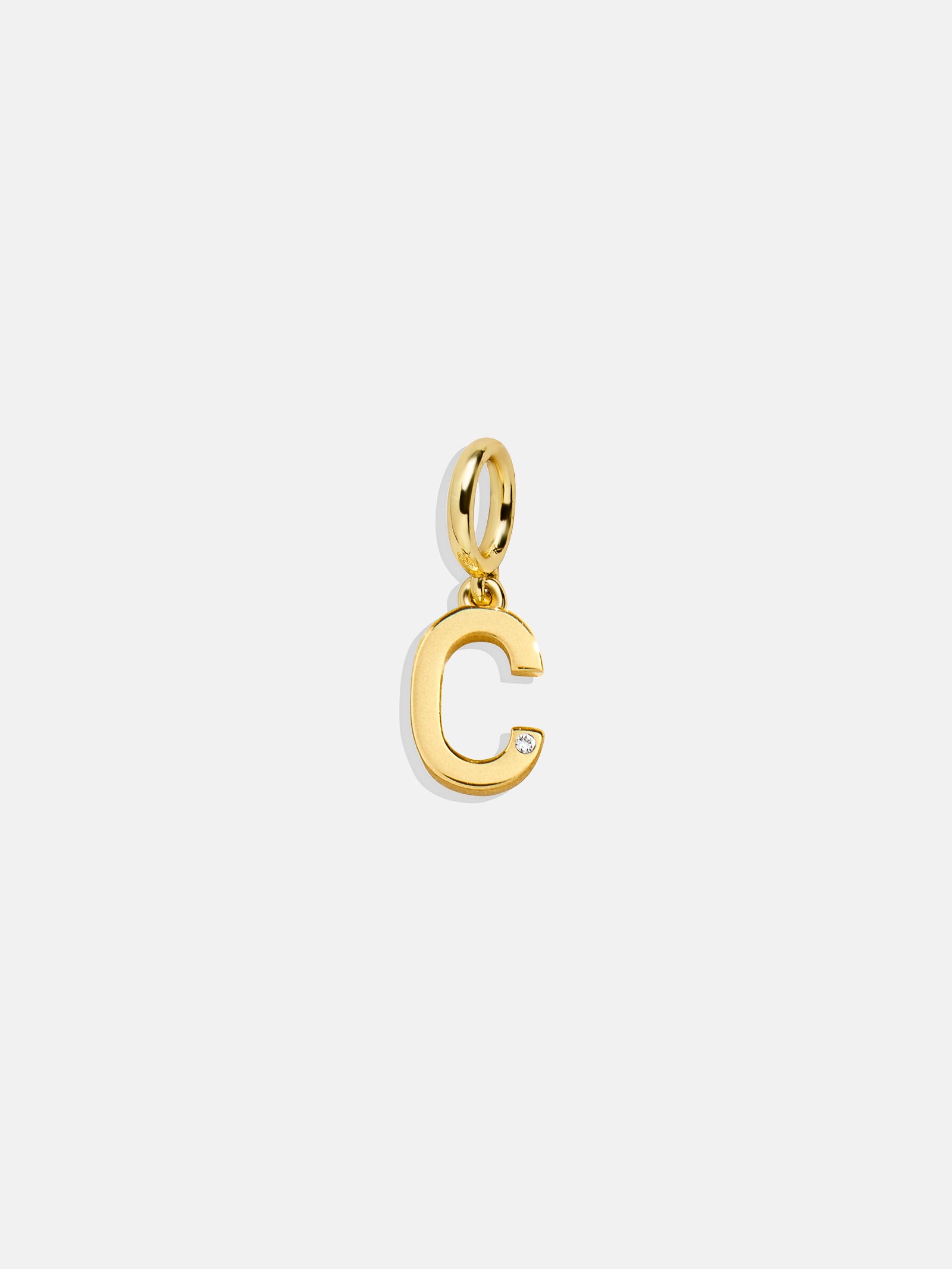 Premium Classic Initial Cluster Charm Necklace - C