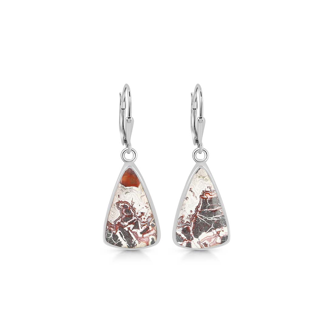 Premium Crazy Lace Agate Statement Earrings - CLA-E-1