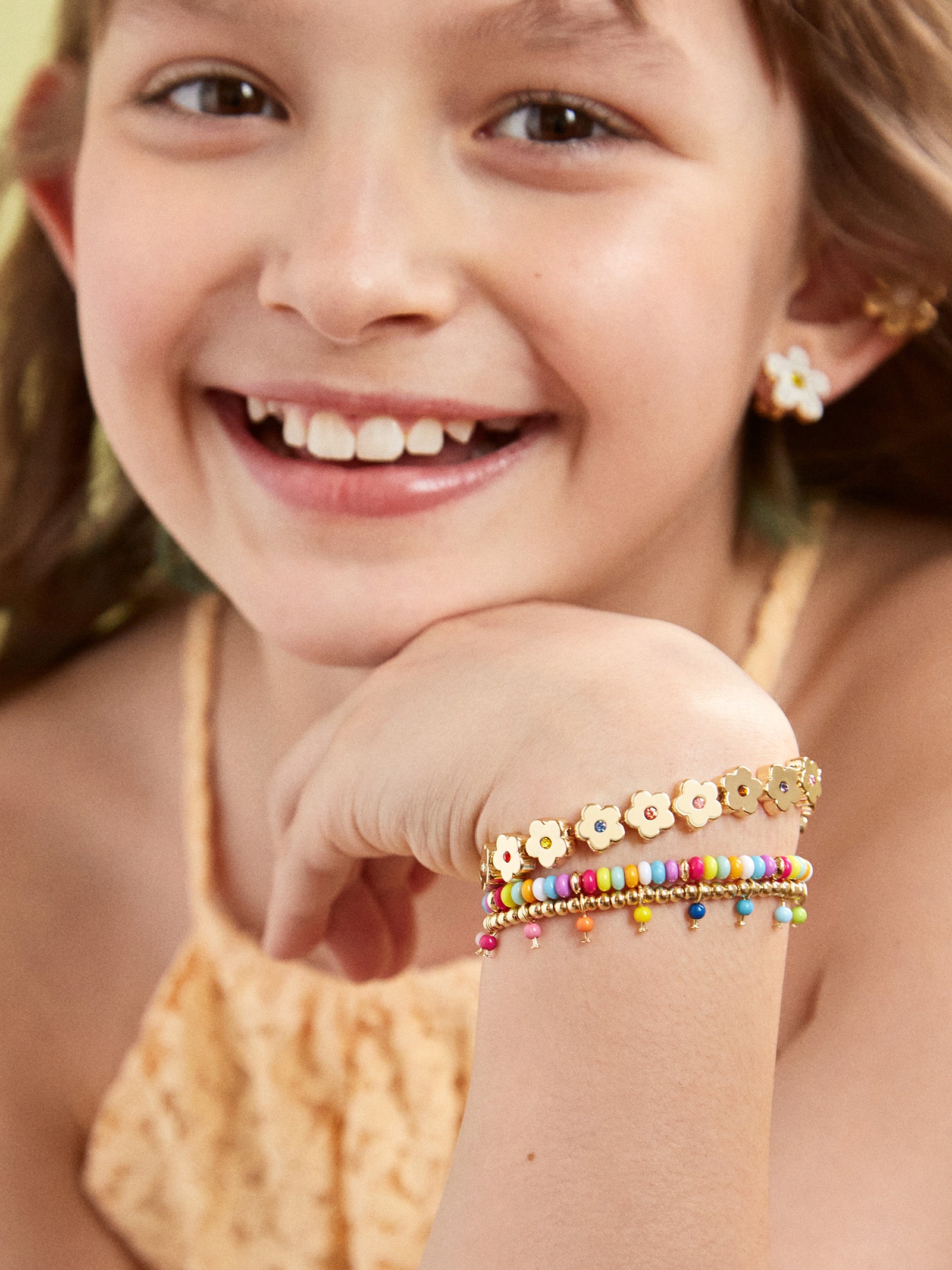 Ultimate Flower Power Kids' Bracelet Set - Creative Wrist Stacks for Little Stylists