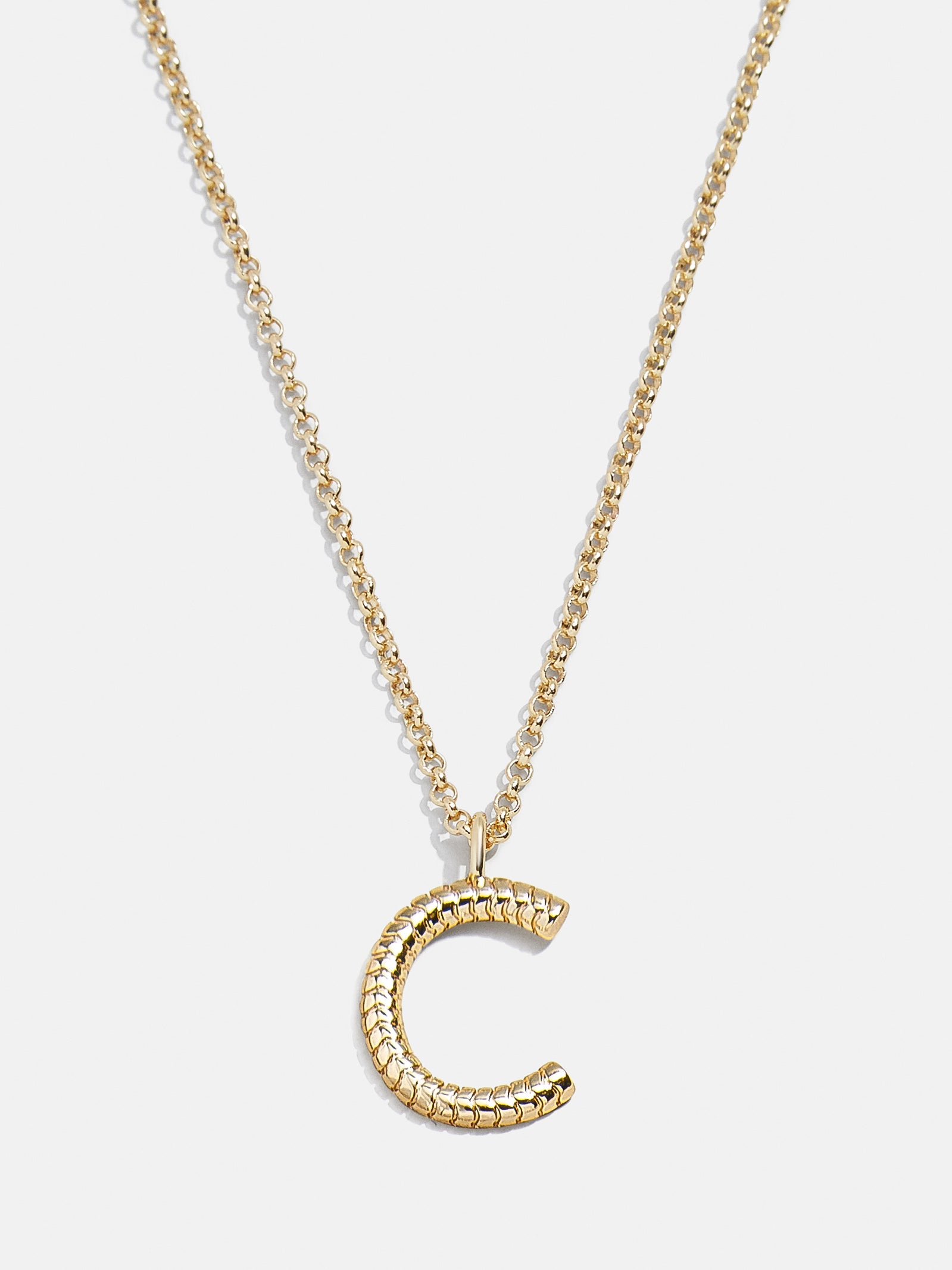 Premium Initial Necklace - Ribbed Textured Design