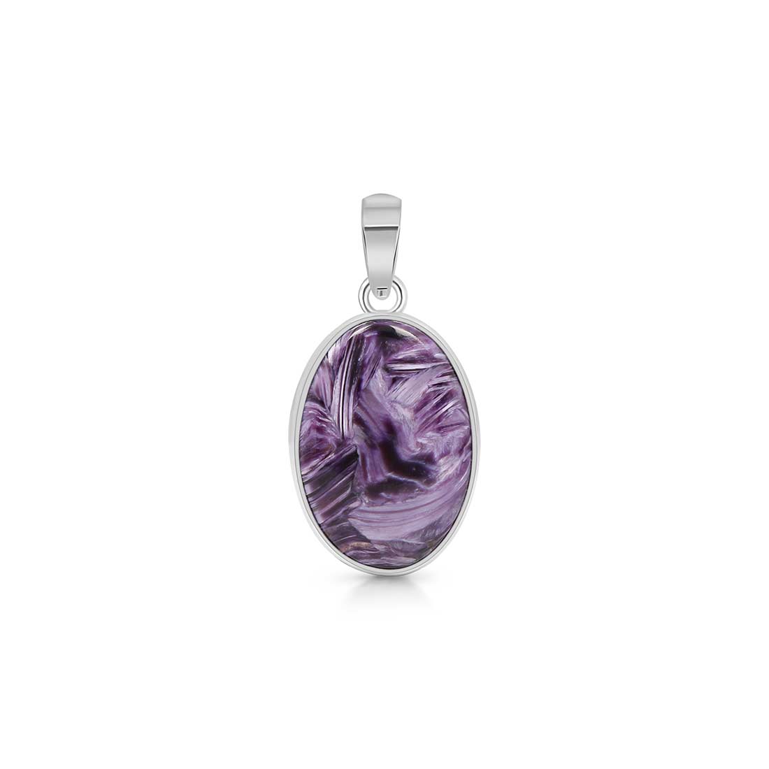 Premium Charoite Statement Pendant - Elegant Purple Jewelry (CHR-P-47)