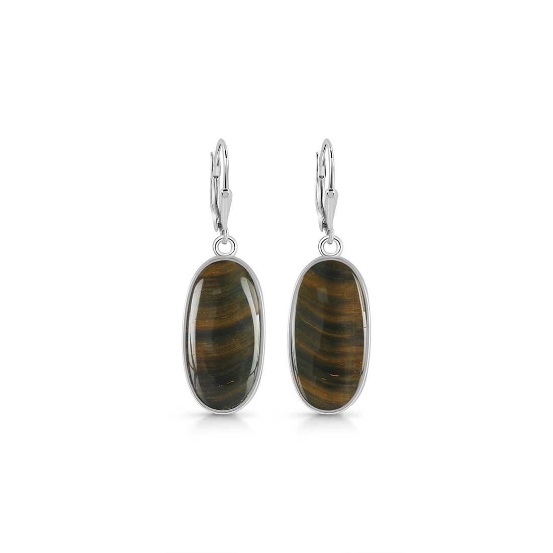 Premium Blue Tiger Eye Statement Earrings - Sagacia Jewelry