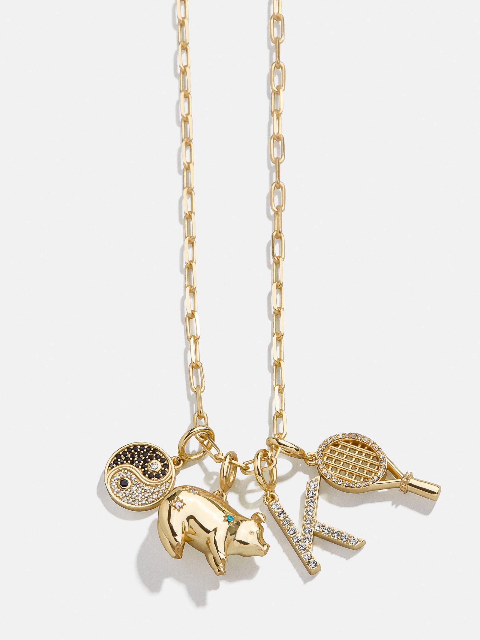 Premium Tennis Cluster Charm Necklace