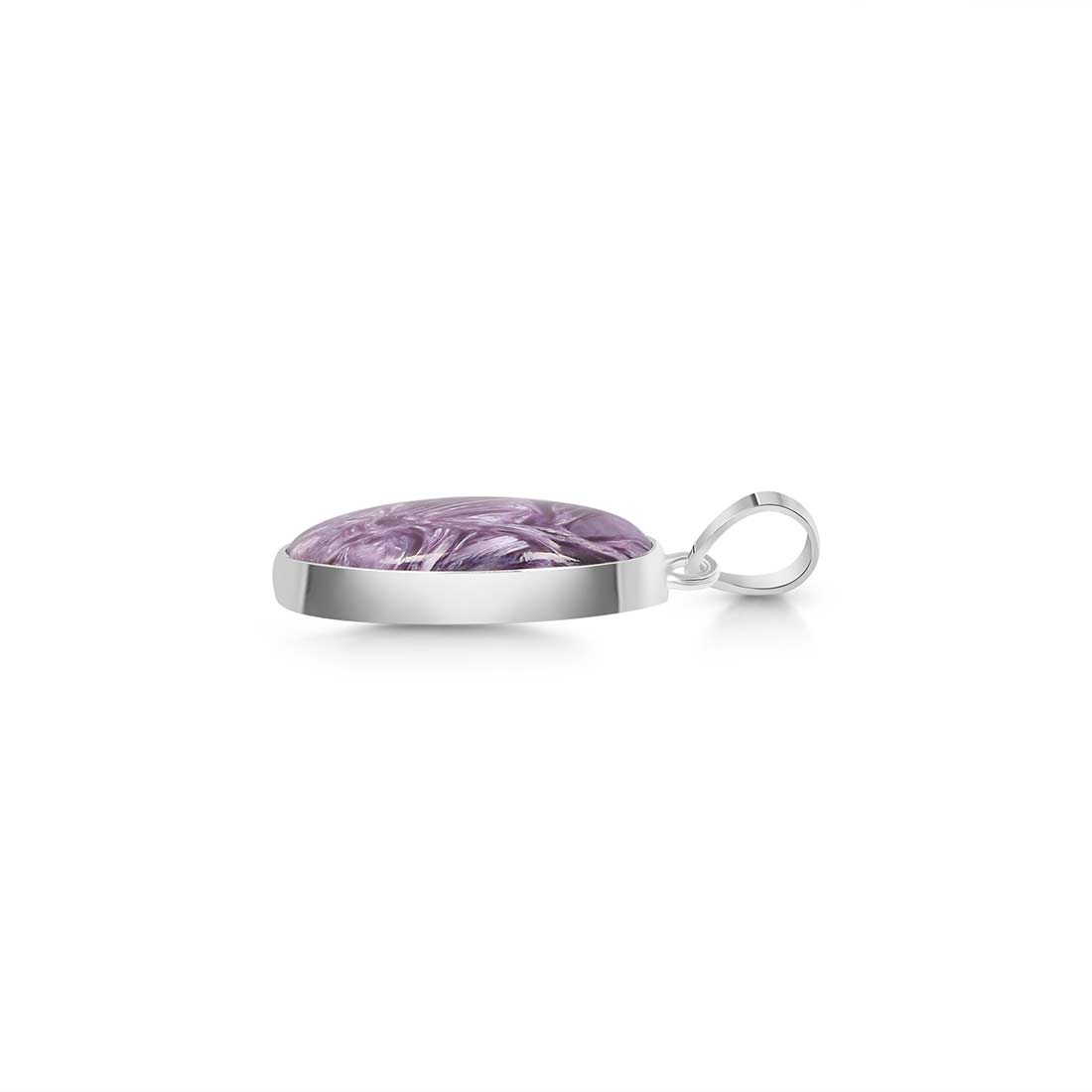 Premium Charoite Silver Pendant - Elegant Purple Gemstone Jewelry (CHR-P-51)