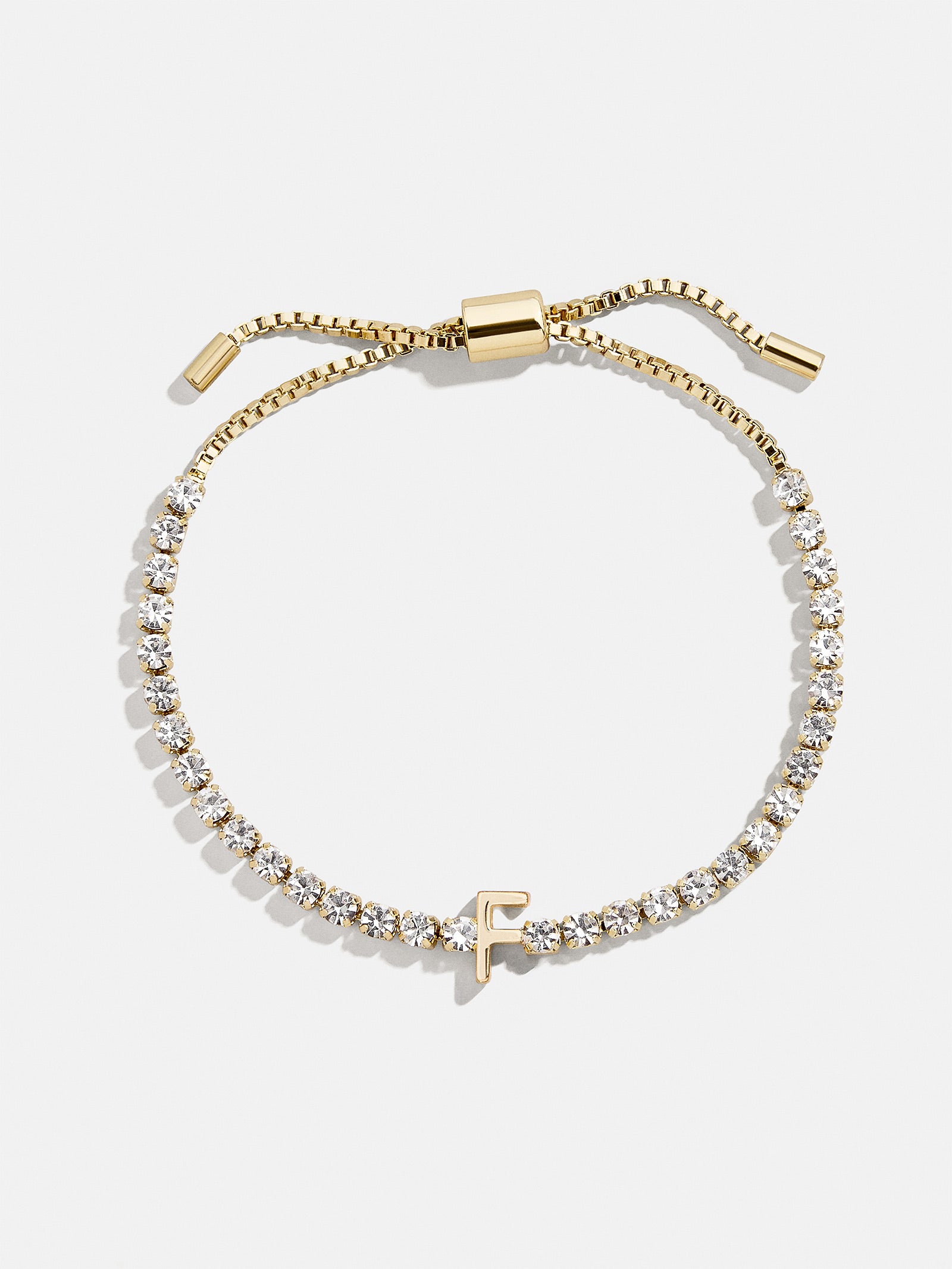 Premium Lyanna Initial Tennis Bracelet - Gold/Pavé