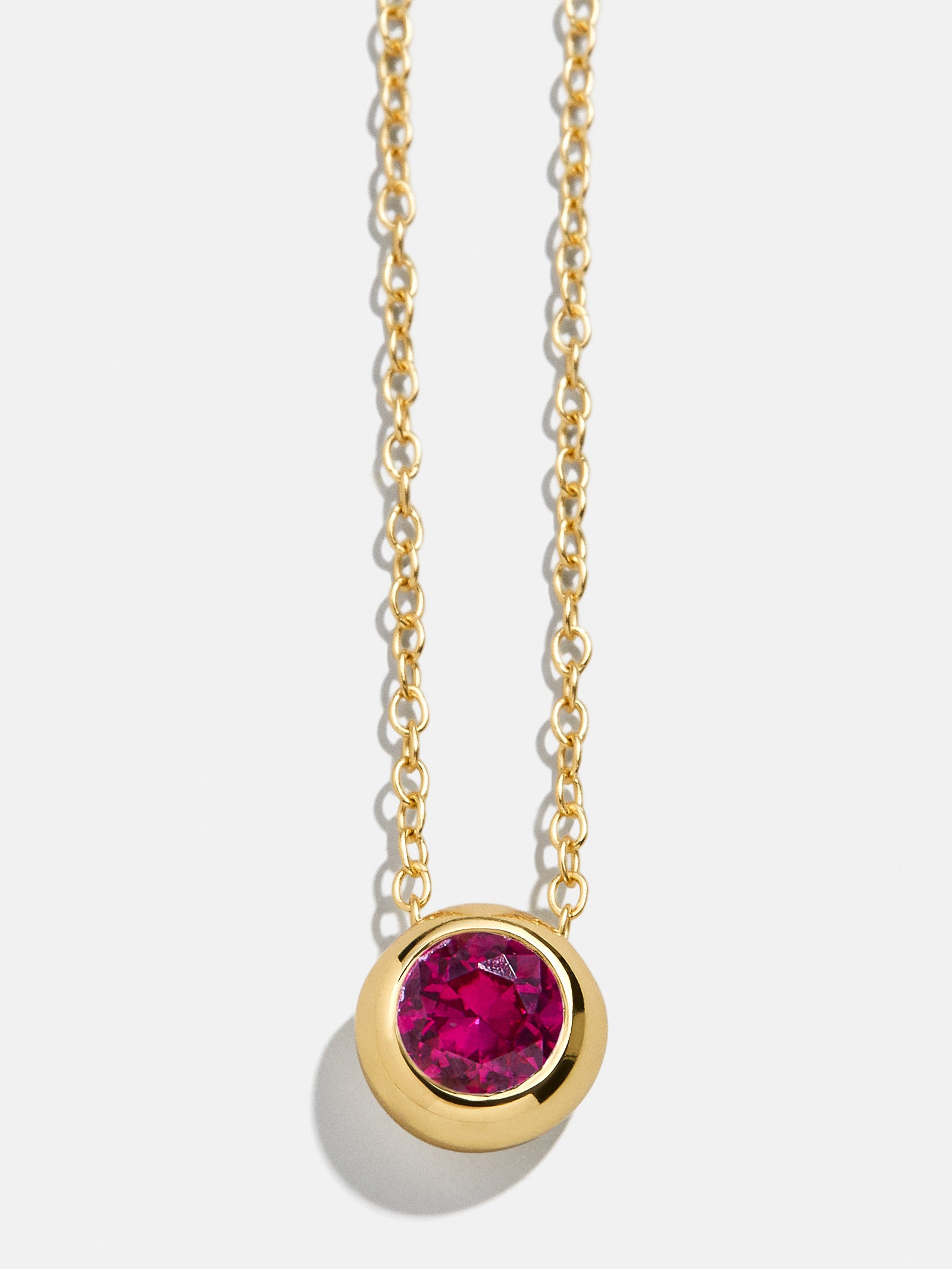 Premium 18K Gold Ruby Birthstone Pendant Necklace - Ultimate Elegance