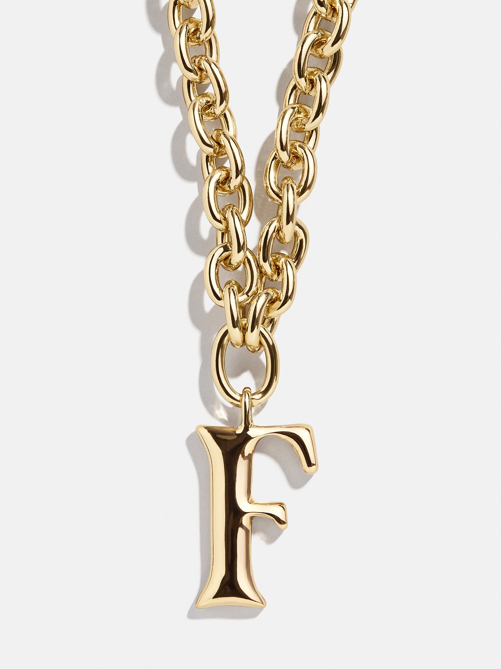 Premium Chunky Charm Initial Necklace - Gold