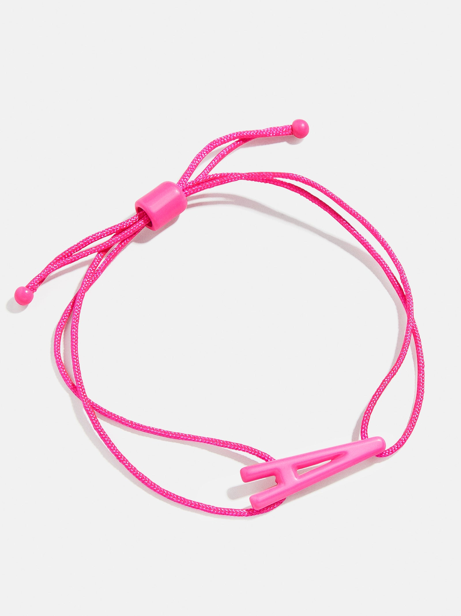 Premium East West Initial Cord Bracelet - Vibrant Hot Pink