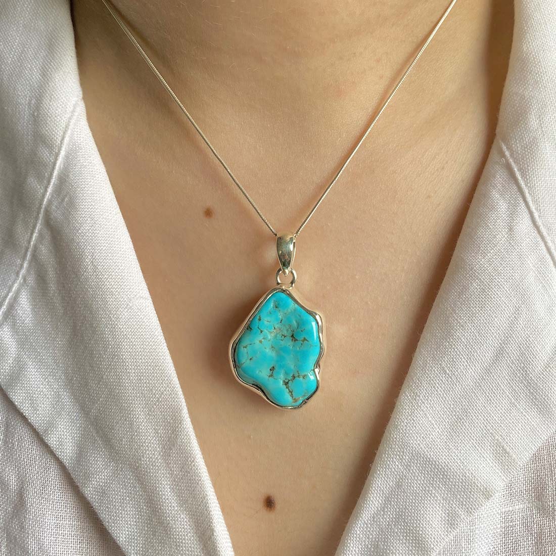 Premium Turquoise Rough Pendant - Authentic Sagacia Jewelry (TRQ-P-63)