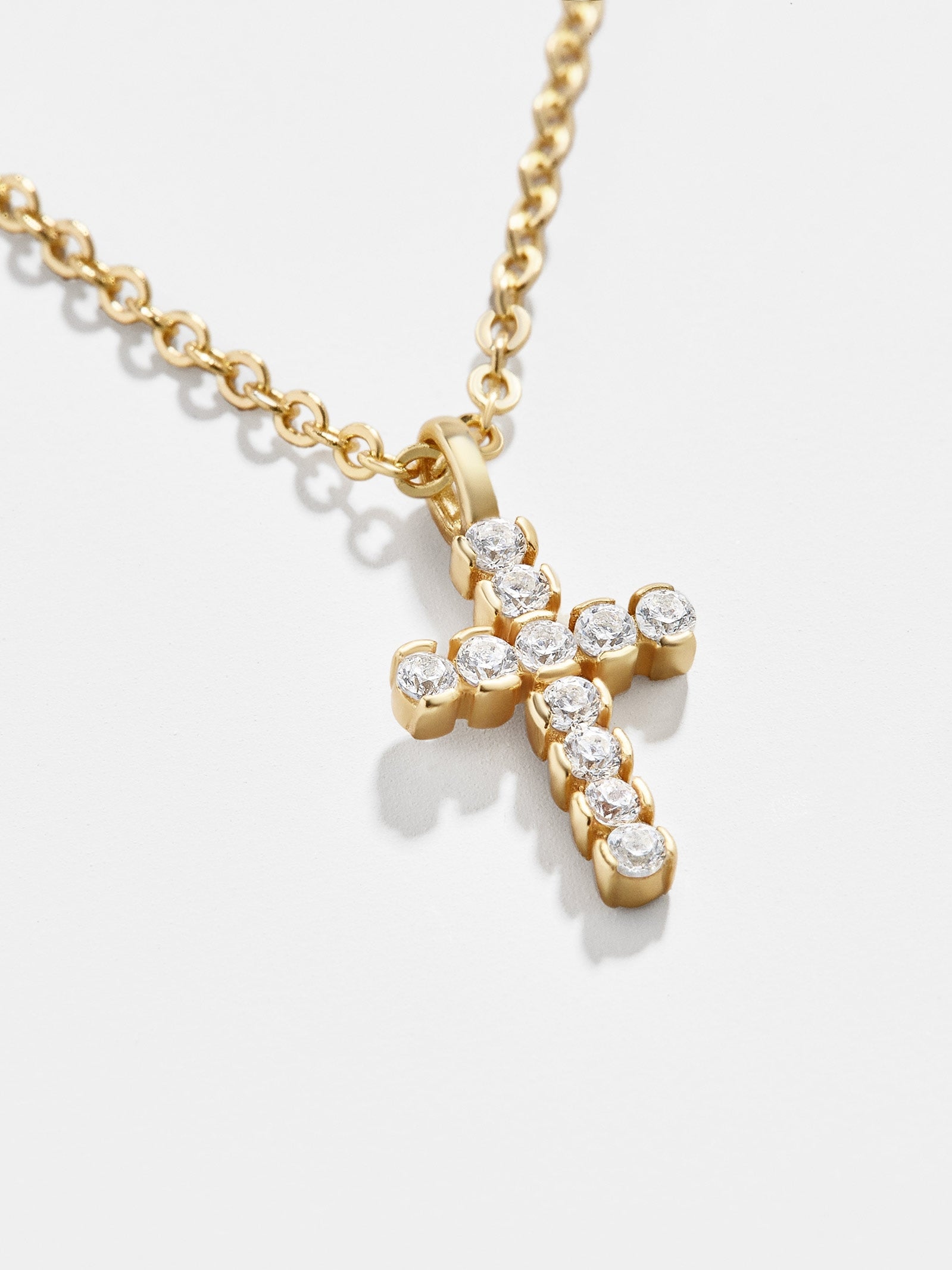 Agape 18K Gold Cross Necklace - Premium Gold/Pavé Design