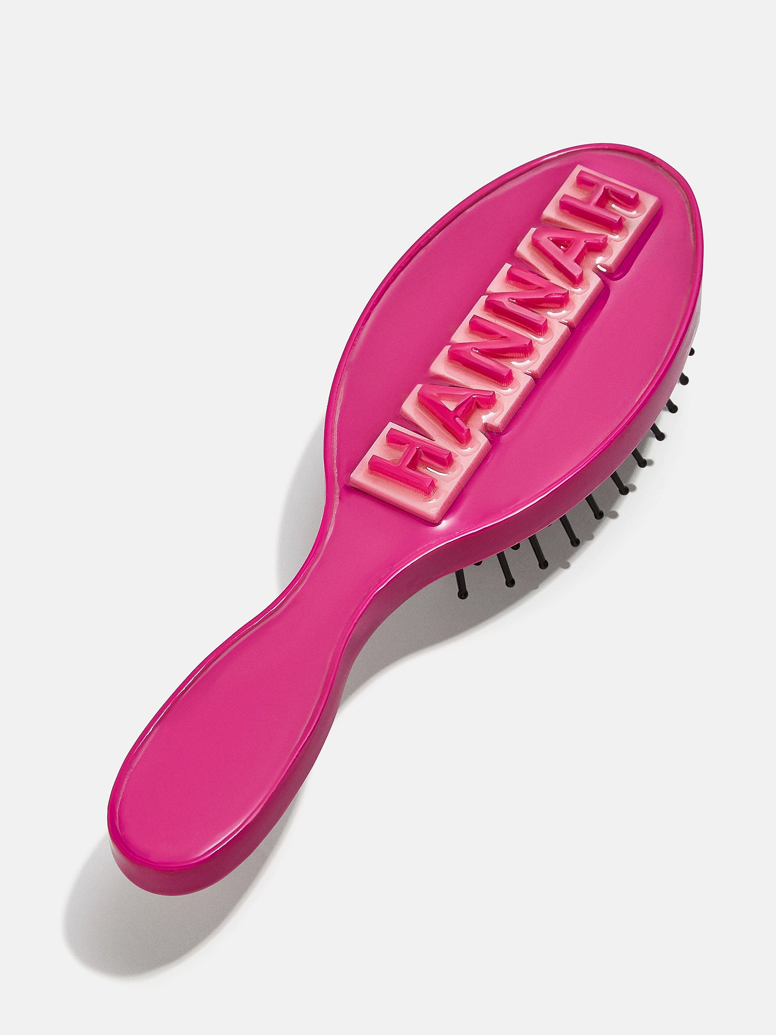 Premium Block Font Mini Personalized Hair Brush - Magenta