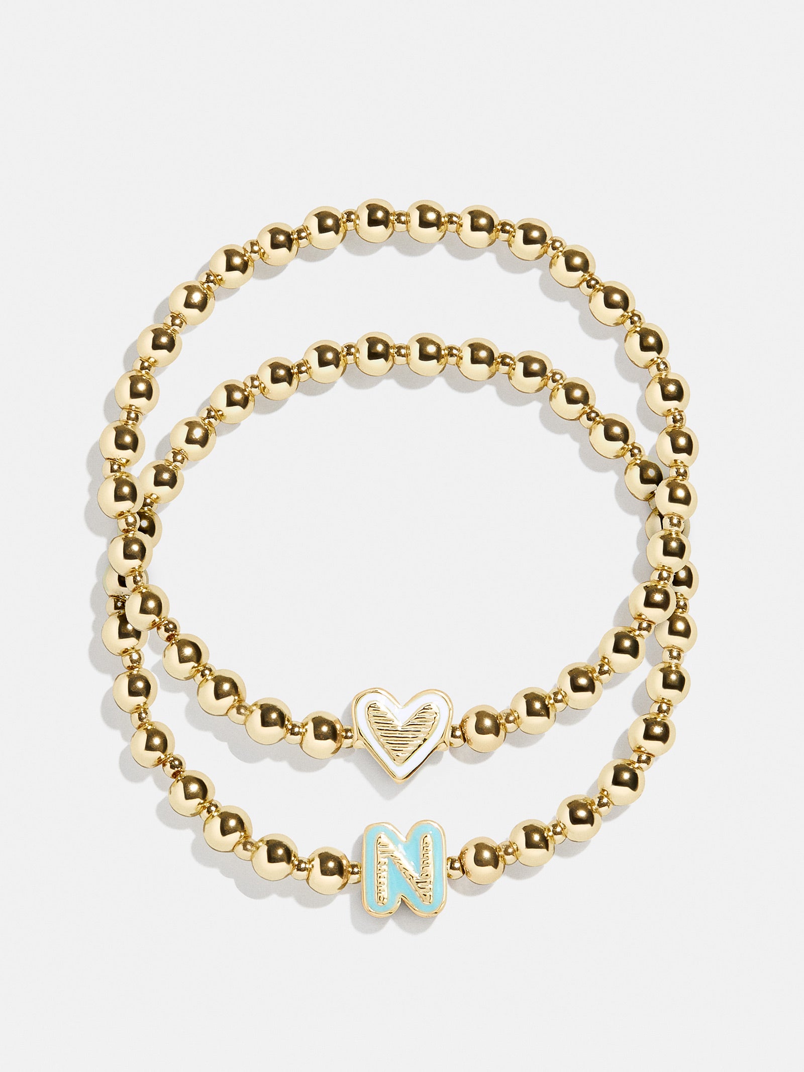 Premium Initial & Heart Kids' Pisa Bracelet Set - Gold | Ultimate Gift for Little Ones