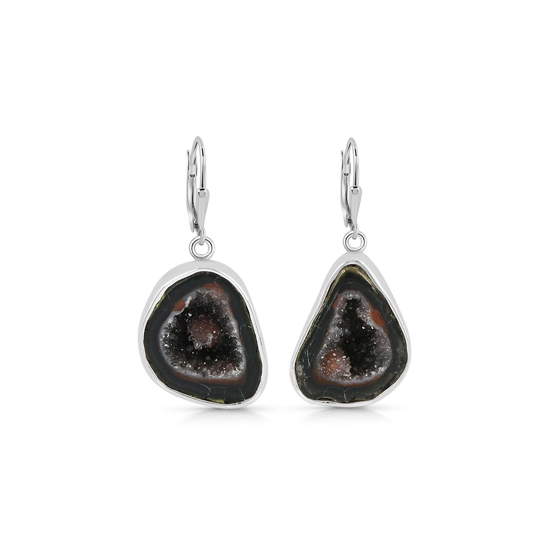 Premium Coconut Geode Statement Earrings - Sagacia Jewelry (CCG-E-15)