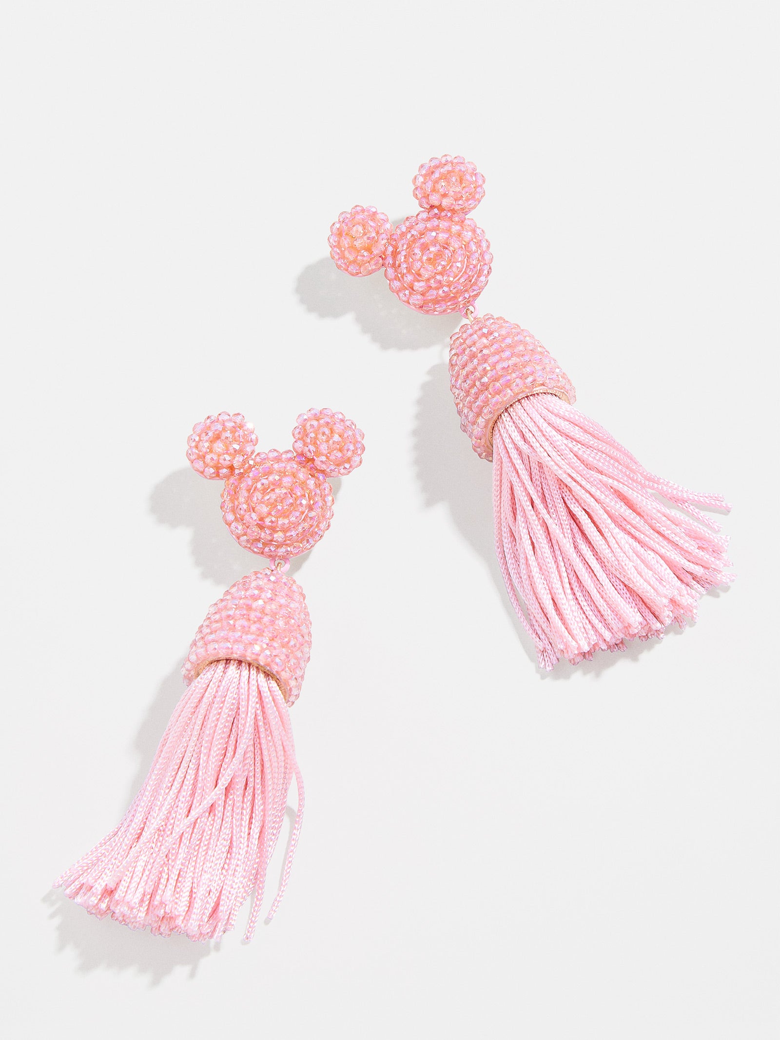 Premium Disney Mickey Mouse Tassel Earrings - Light Pink | Ultimate Style Statement