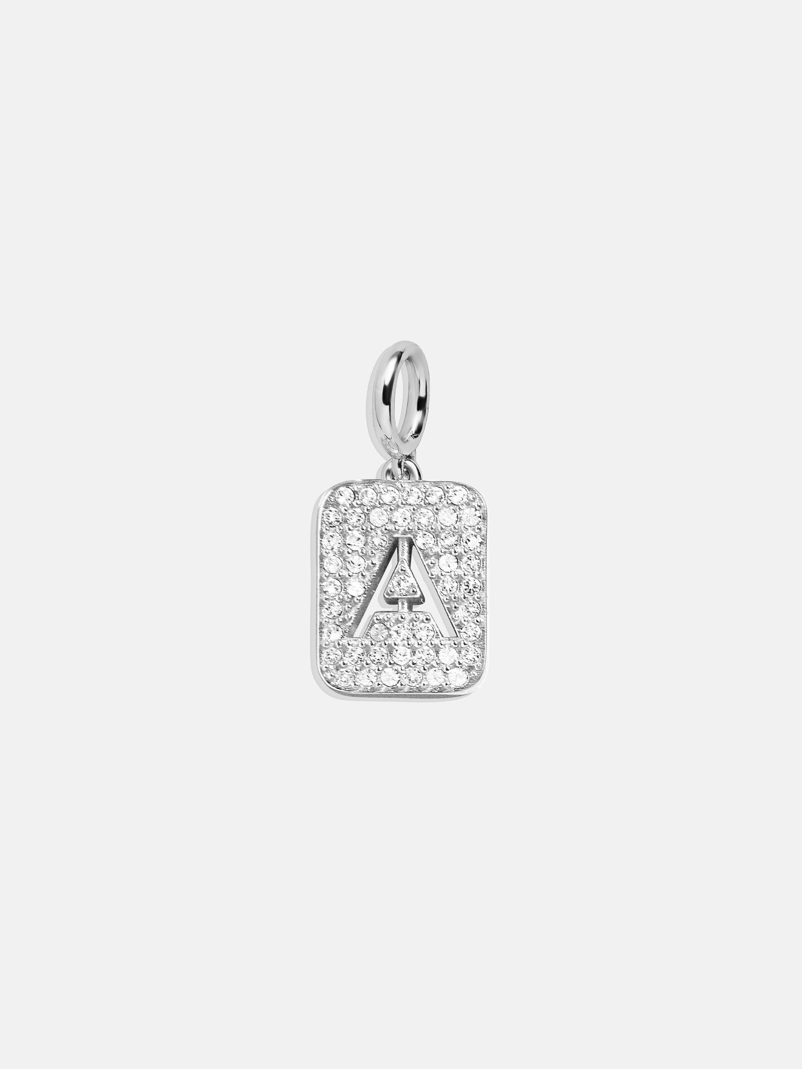 Premium Silver Block Pave Cluster Charm - Modern & Versatile