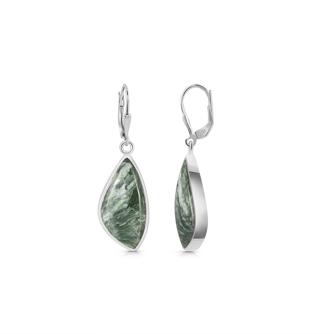 Premium Seraphinite Statement Earrings - SER-E-1