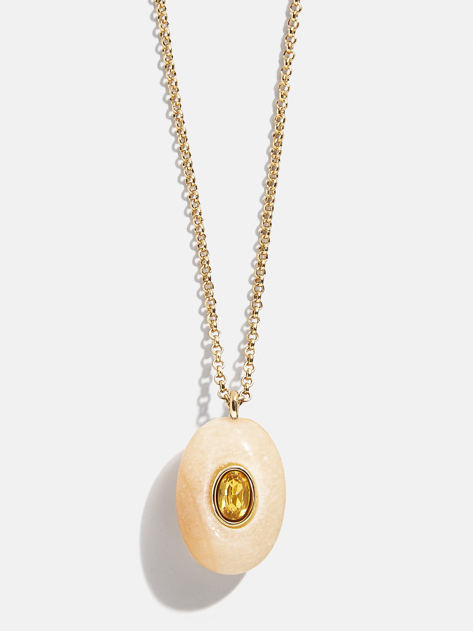 Premium Aura Semi-Precious Pendant Necklace - Radiant Yellow