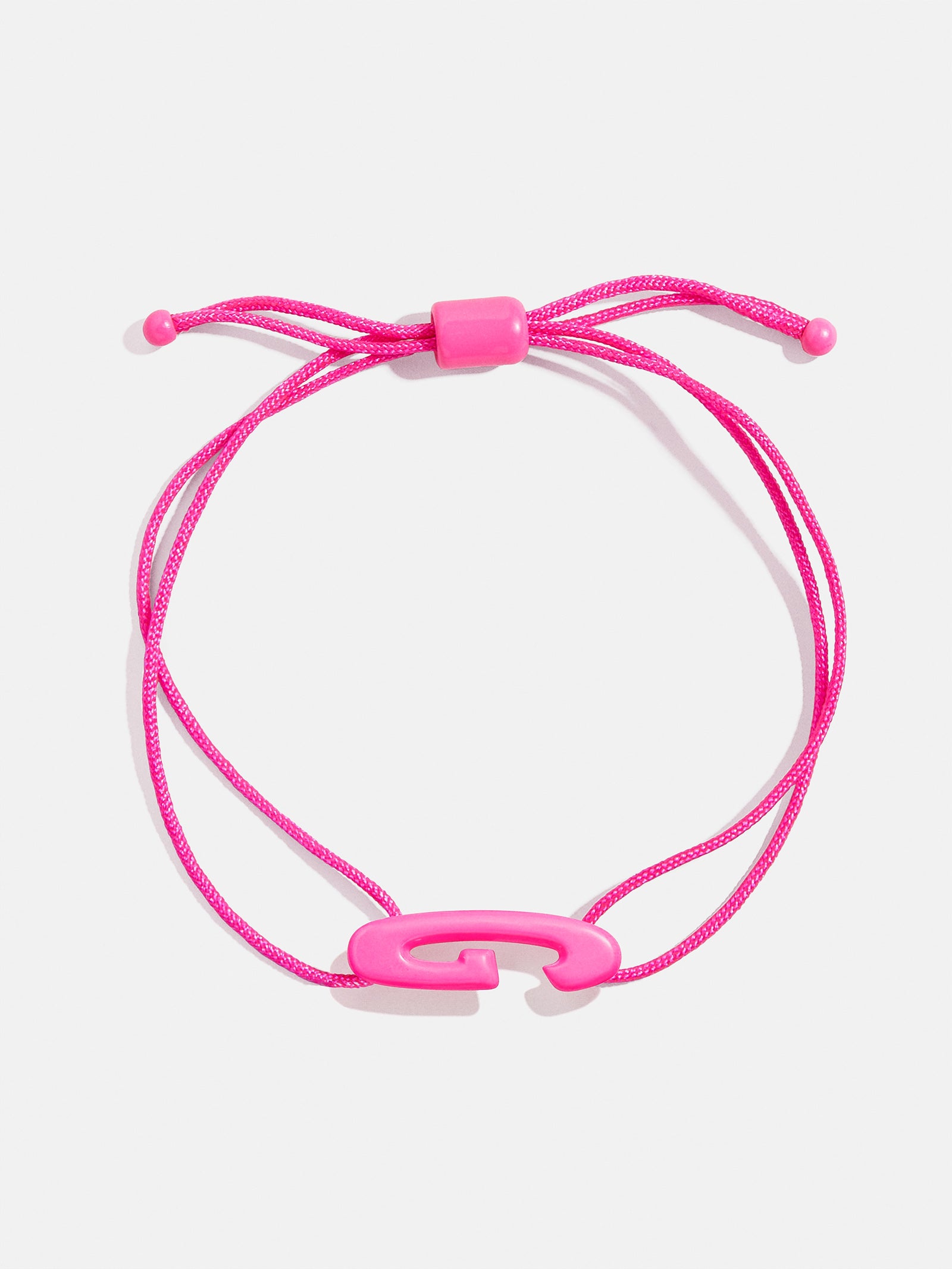 Premium East West Initial Cord Bracelet - Vibrant Hot Pink