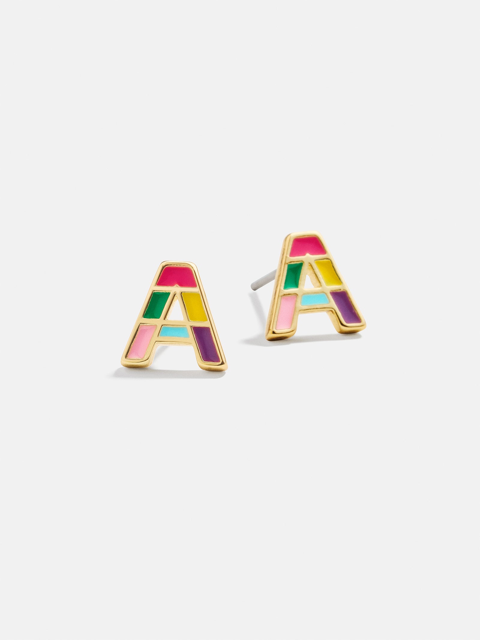 Ultimate Kids' Rainbow Initial Stud Earrings - Personalized & Colorful