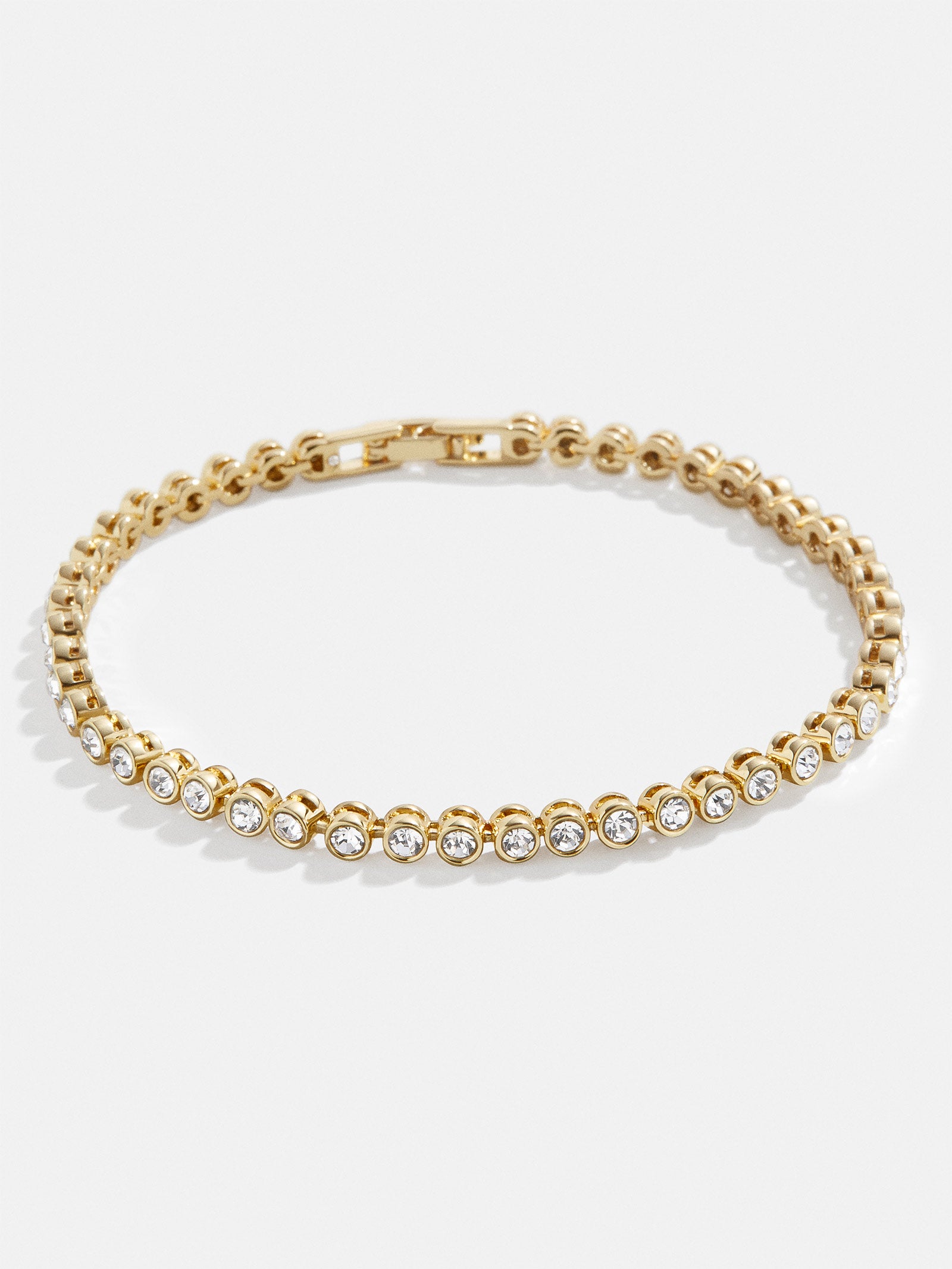 Premium Amalie Tennis Bracelet - 18K Gold Bezel Elegance