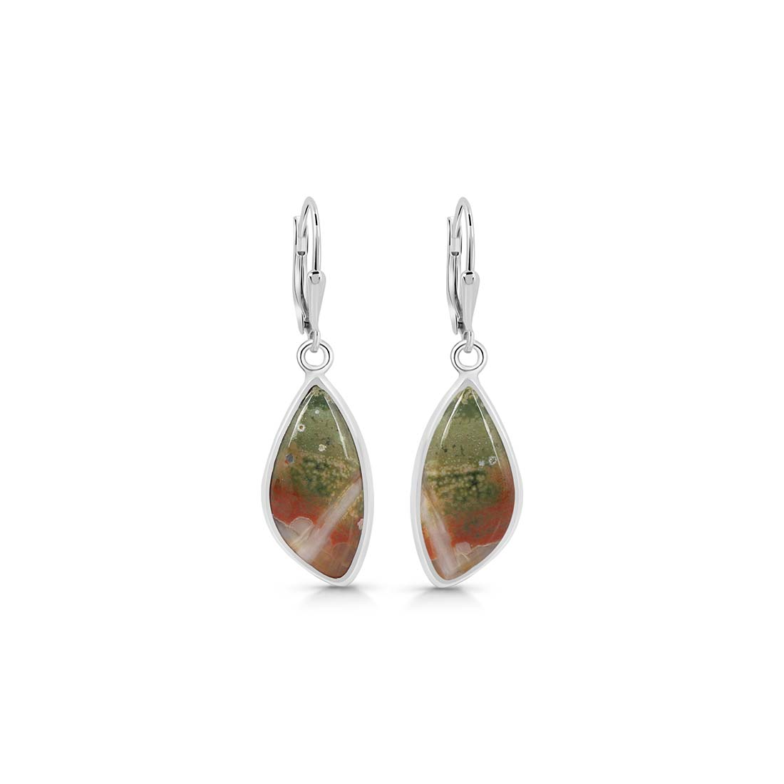 Premium Ocean Jasper Statement Earrings - Elegant & Earthy