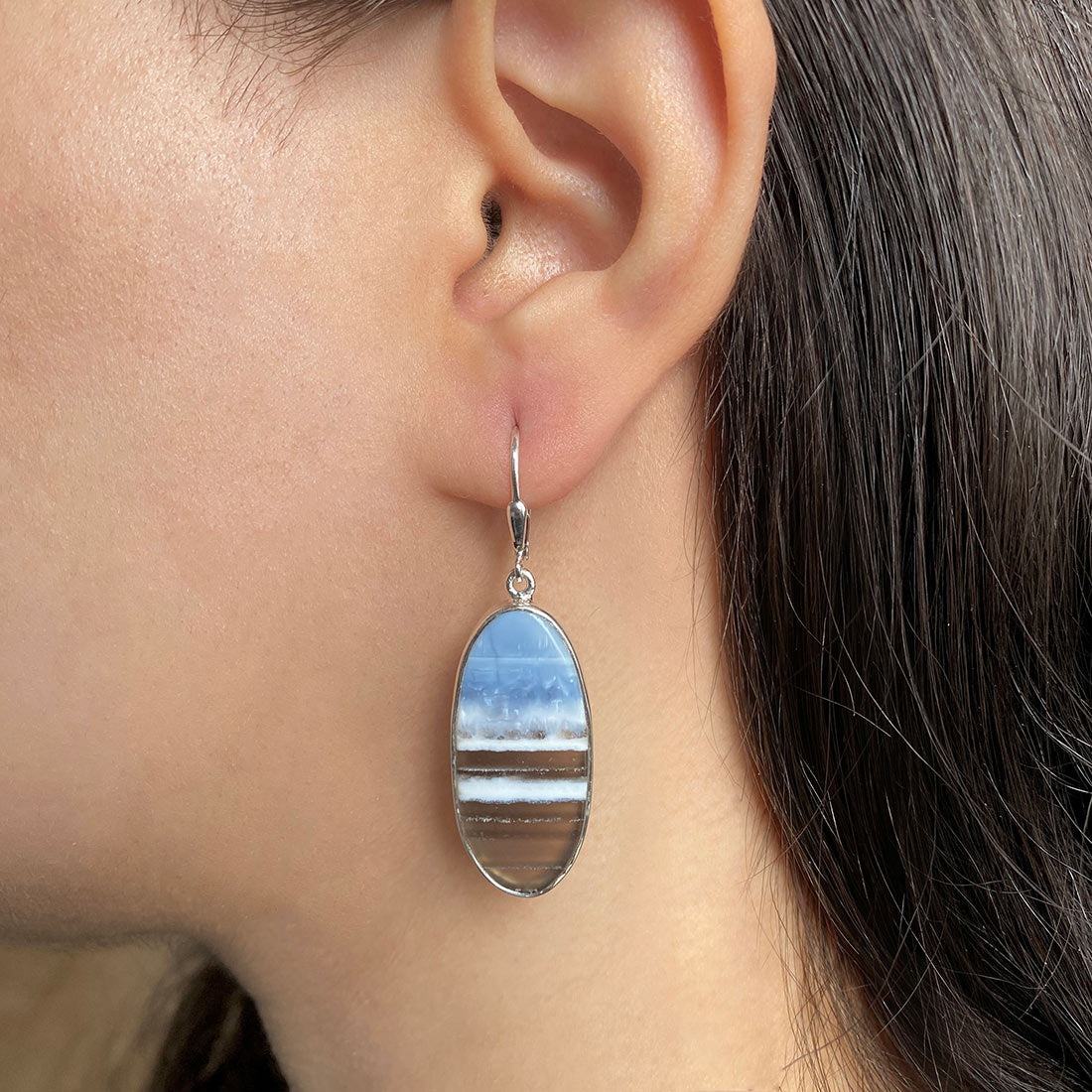 Premium Blue Opal Earrings - Timeless Elegance (BLO-E-20)