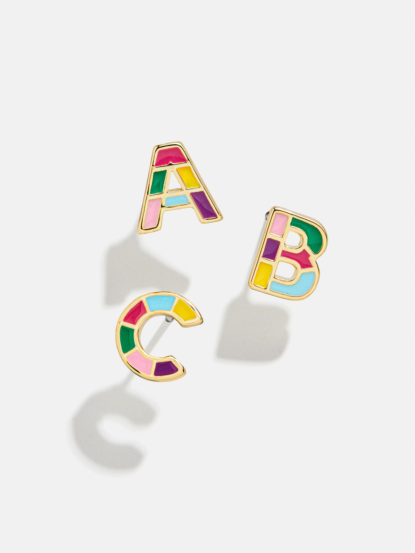 Ultimate Kids' Rainbow Initial Stud Earrings - Personalized & Colorful