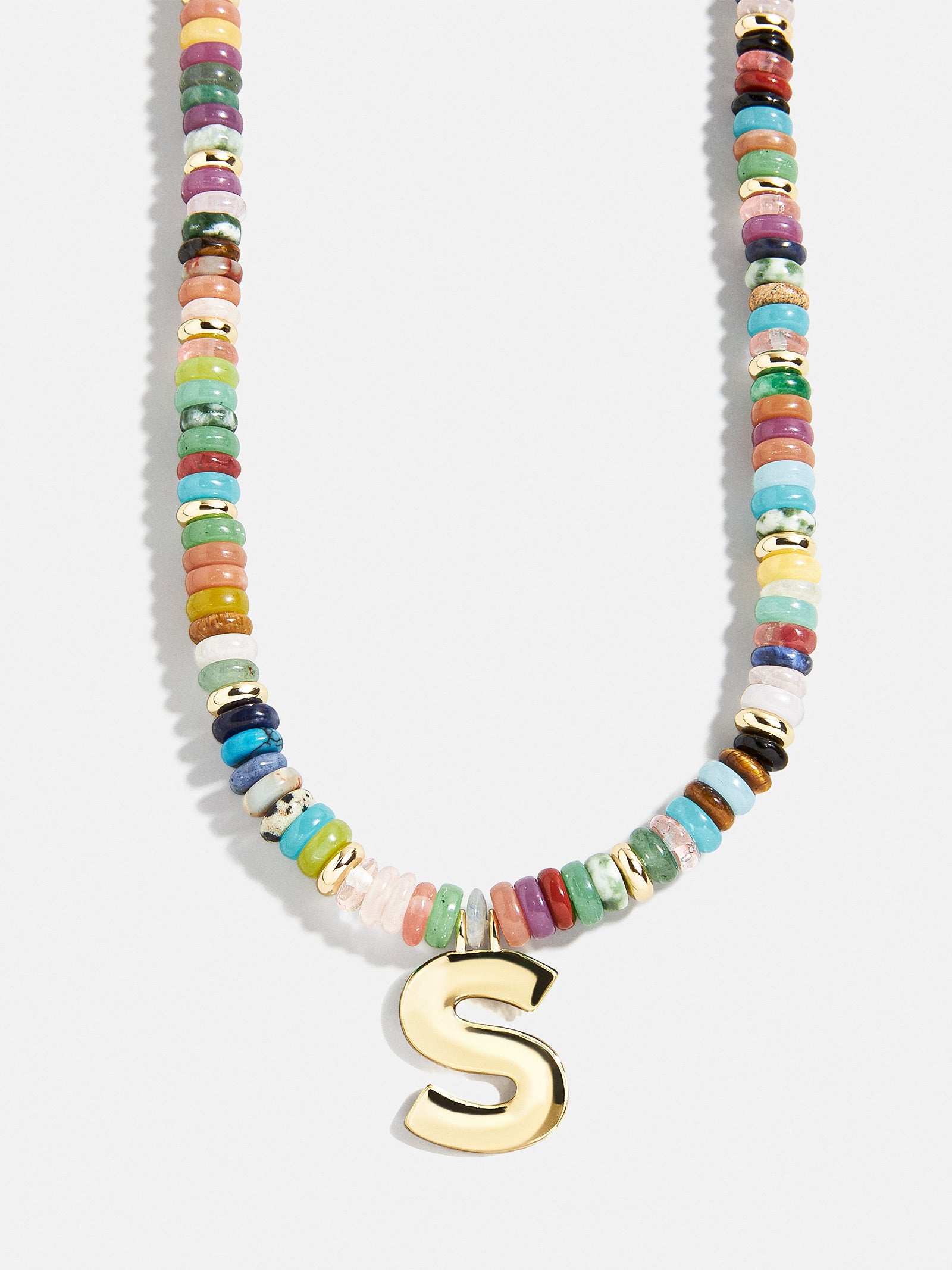 Ultimate Semi-Precious Block Initial Necklace - Personalized & Vibrant