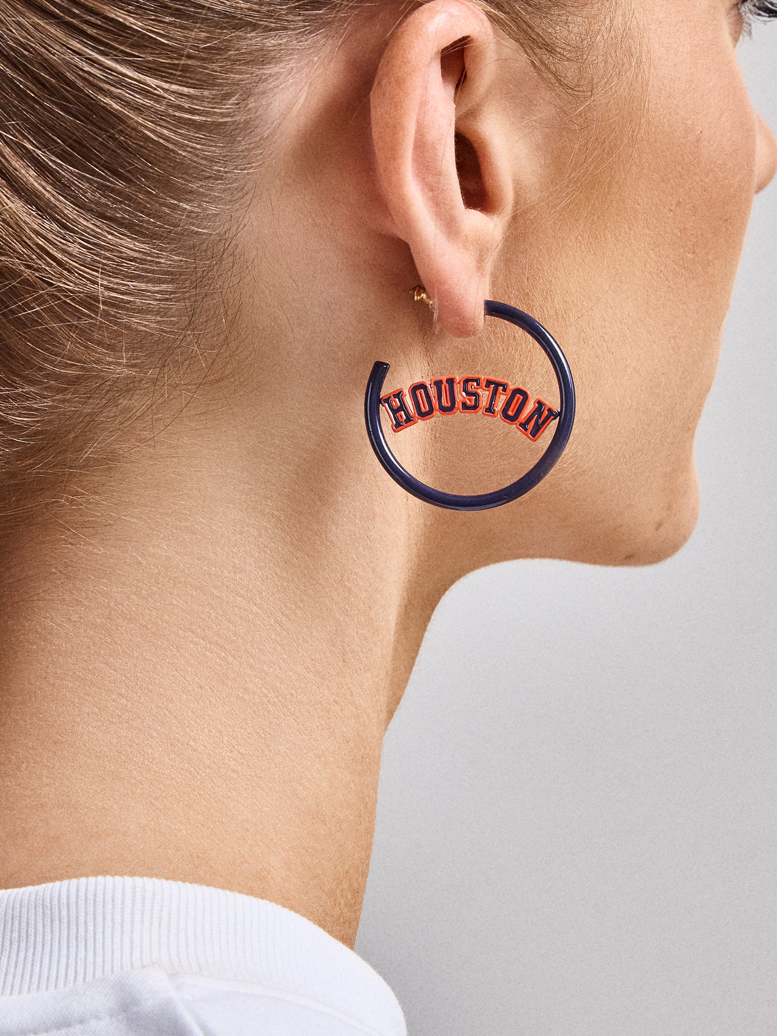 Premium MLB Enamel Hoops - Houston Astros Team Spirit Earrings