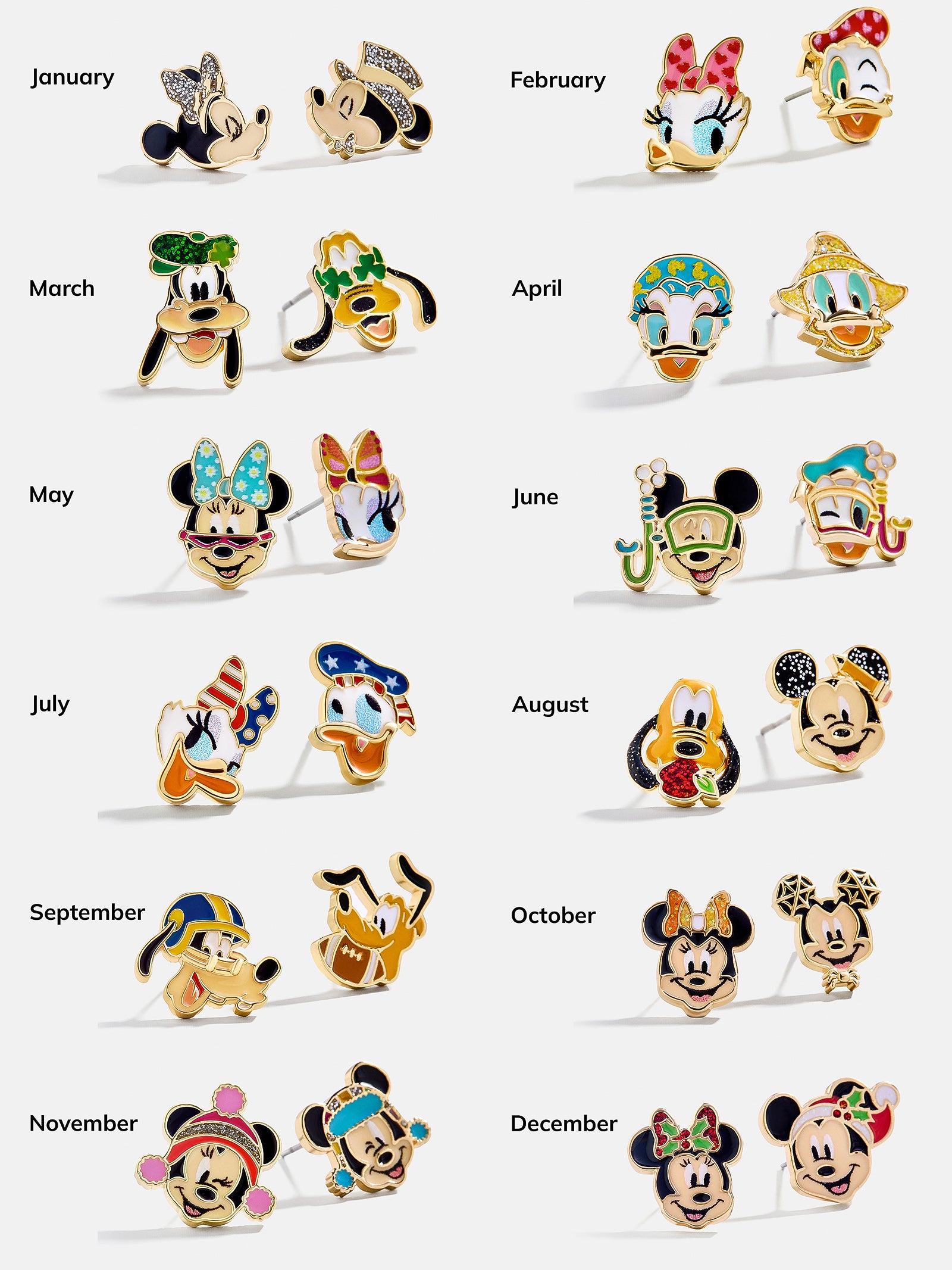 Ultimate 12-Month Disney Earring Collection - Premium Light Multi Style