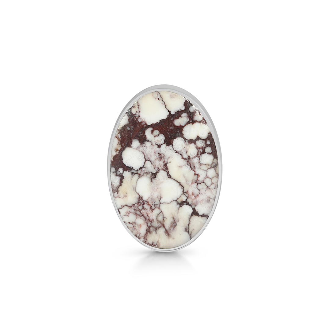 Premium Wild Horse Jasper Adjustable Ring - Elegant Silver Statement Piece