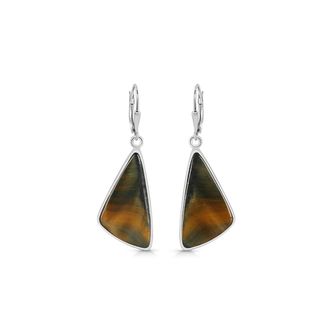 Premium Blue Tiger Eye Statement Earrings - Ultimate Elegance