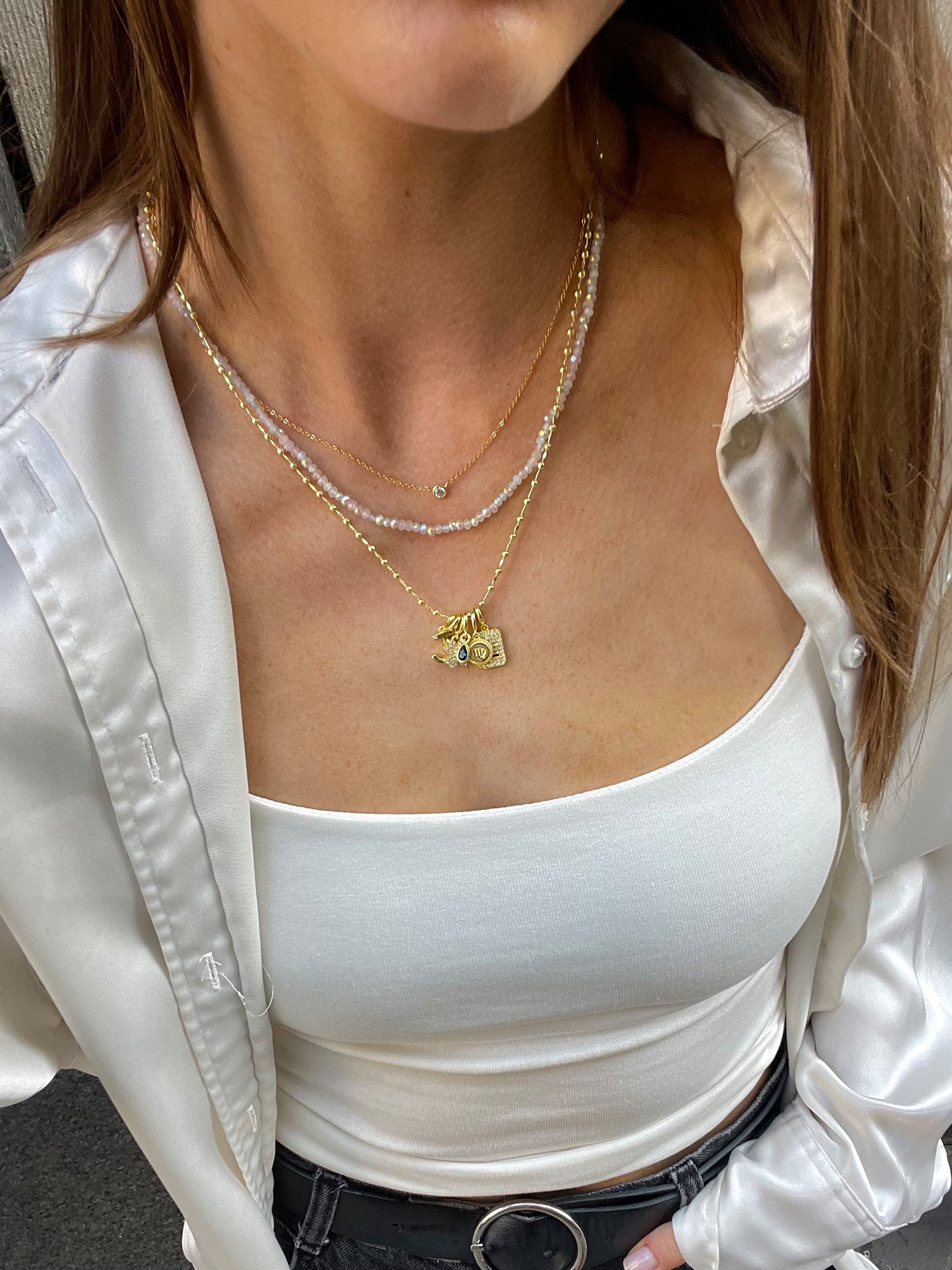 Premium Custom Initial Heart Charm Necklace - Gold