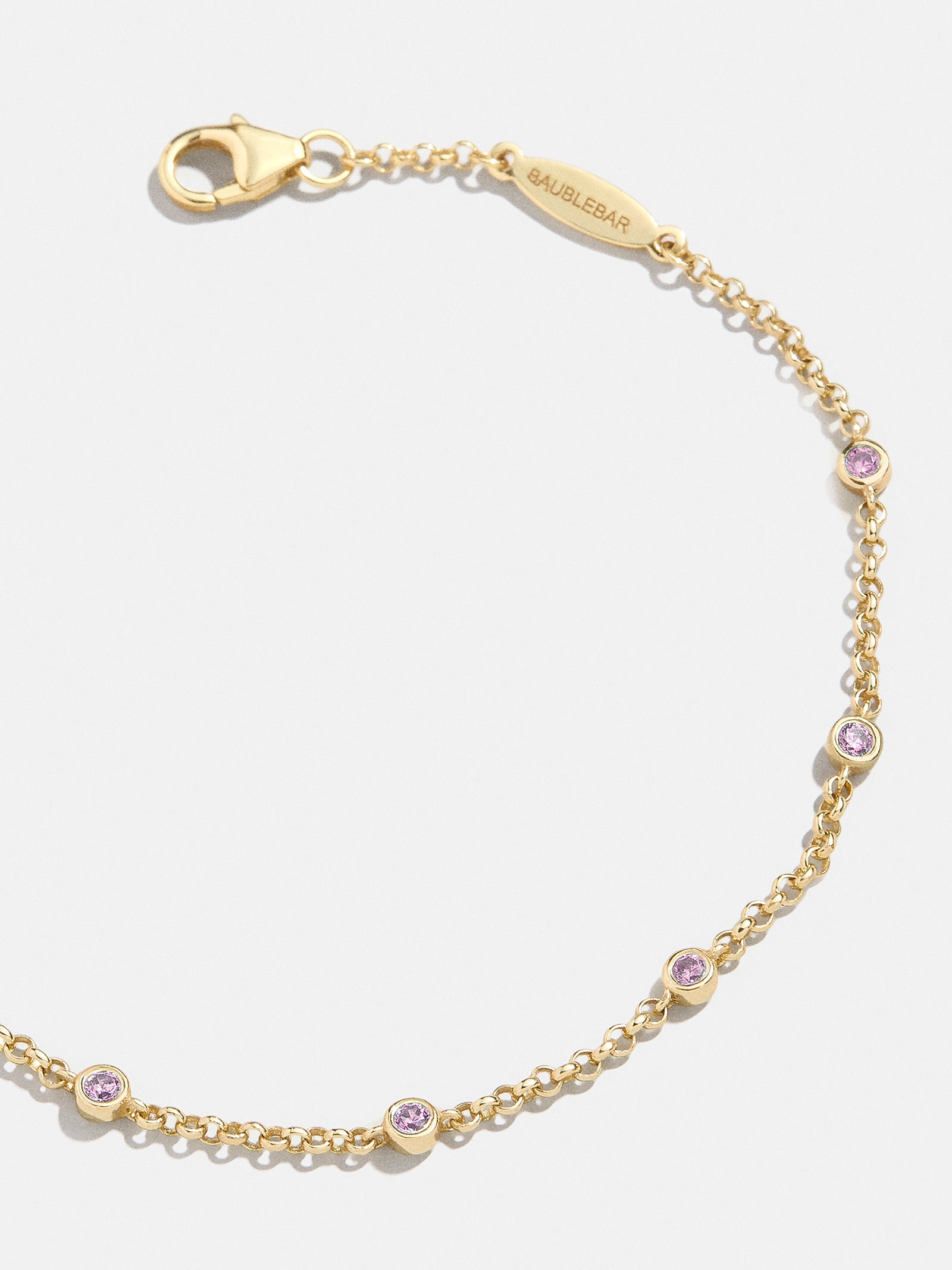 Premium Yasmine 18K Gold Birthstone Bracelet - Light Amethyst | Ultimate Style Upgrade